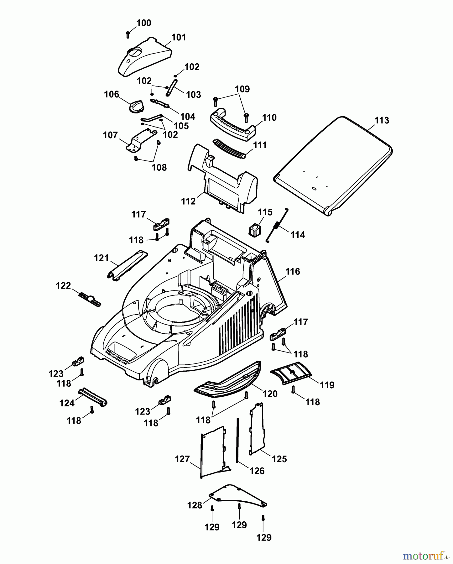  Wolf-Garten Elektromäher mit Antrieb Compact plus Power Edition 40 EA 4049000 Serie A  (2006) Mähwerksgehäuse
