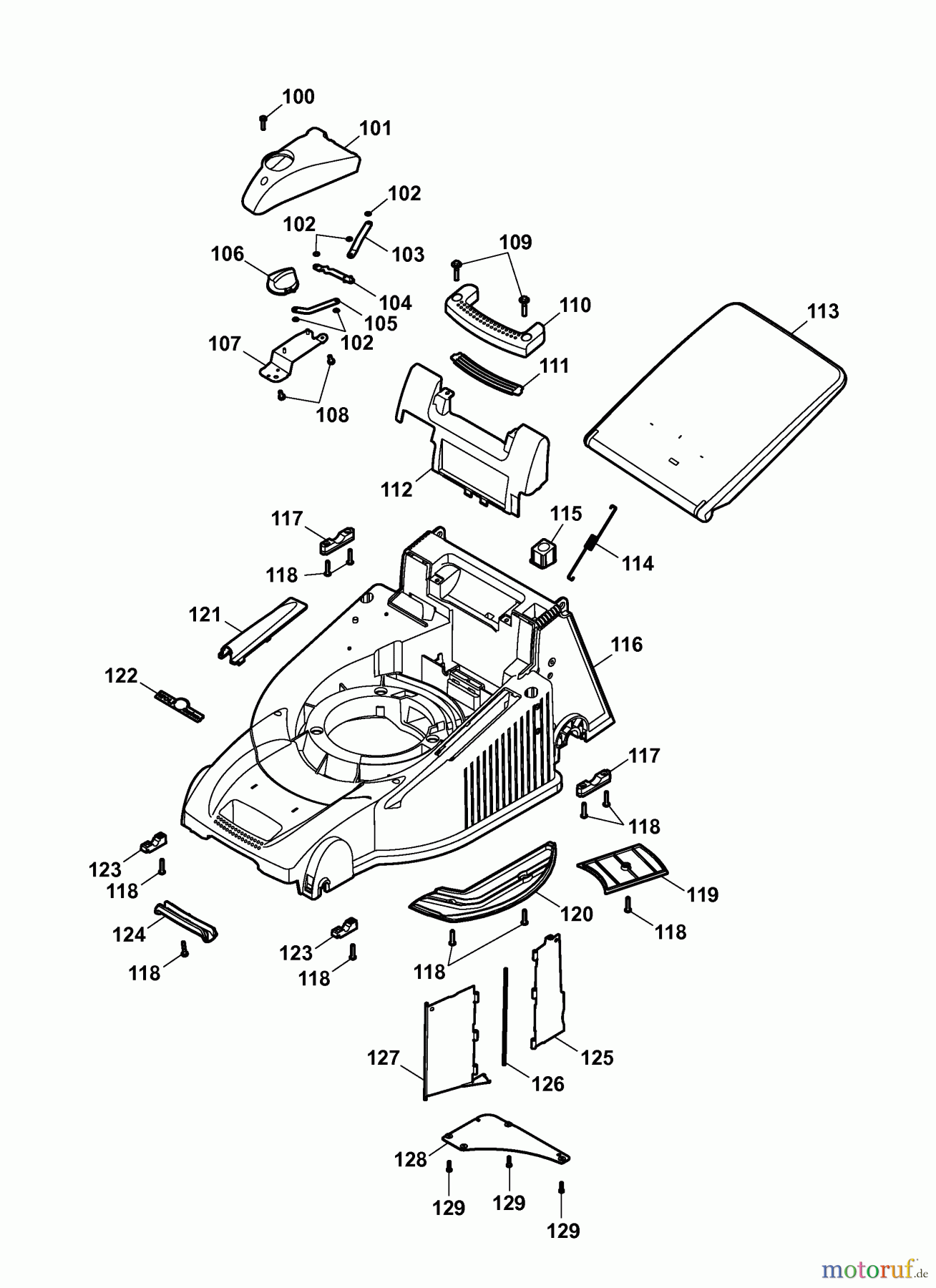  Wolf-Garten Motormäher Power Edition 40 B 4051000 Serie A  (2007) Mähwerksgehäuse