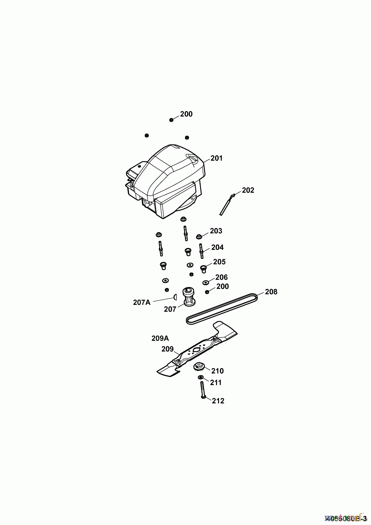  Wolf-Garten Motormäher mit Antrieb Power Edition 40 HA 4055080 Serie B  (2009) Messer, Messeraufnahme, Motor
