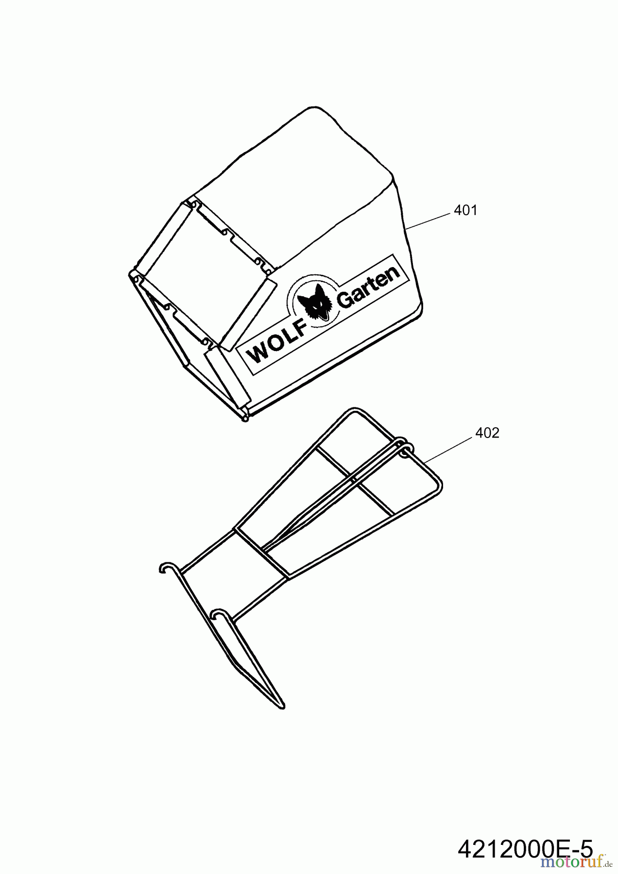  Wolf-Garten Motormäher 2.42 B 4212000 Serie F  (2009) Grasfangsack