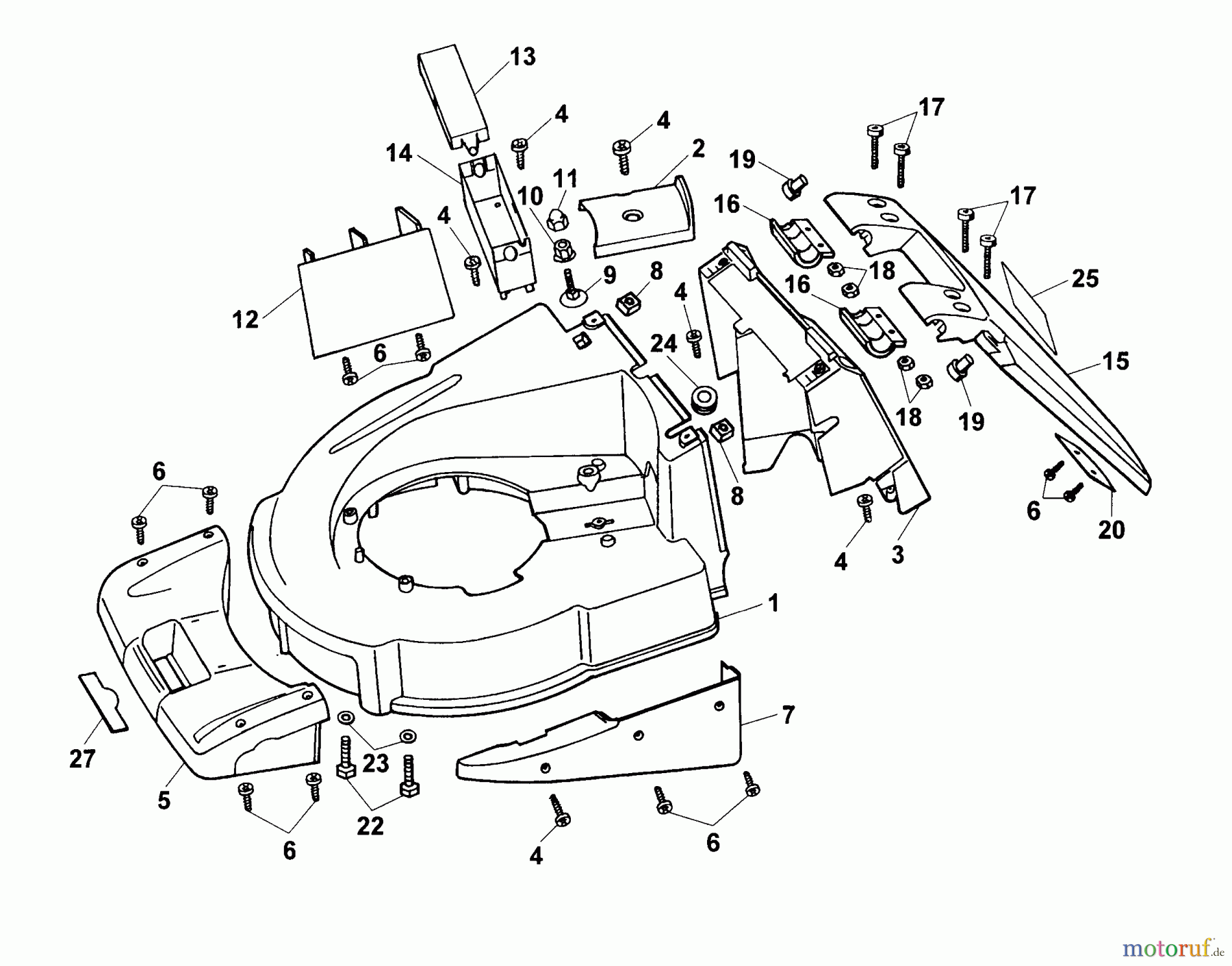 Wolf-Garten Motormäher Concept 43 B 4345000 Serie A (1999) Mähwerksgehäuse