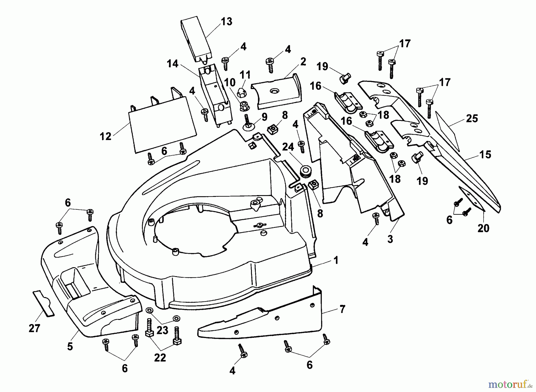 Wolf-Garten Motormäher mit Antrieb Concept 43 BA 4350000 Serie A  (1999) Mähwerksgehäuse