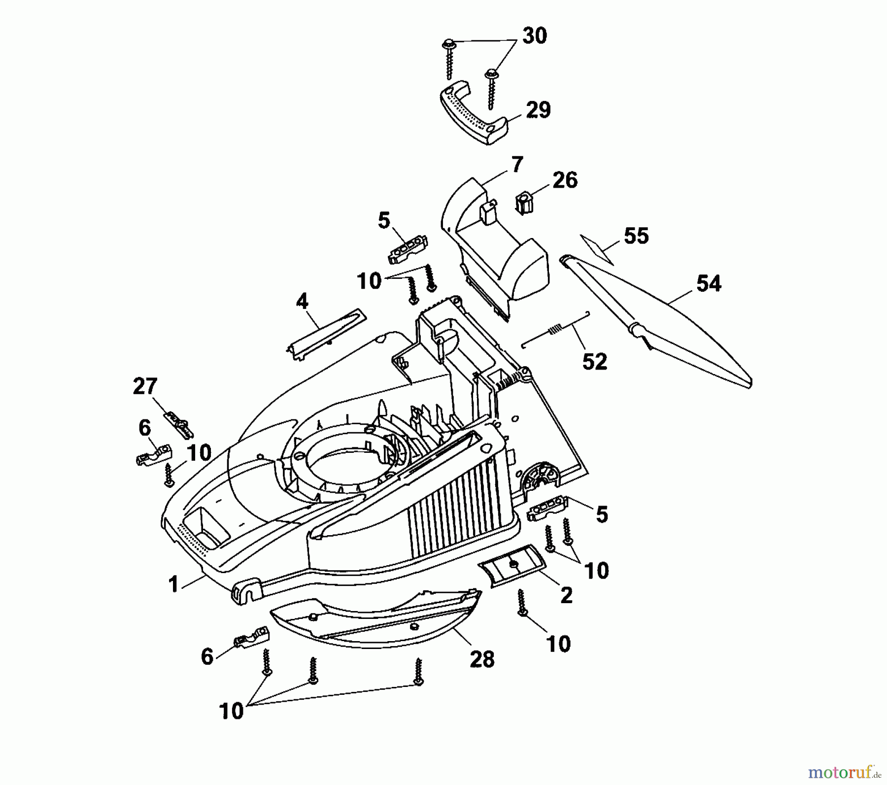  Wolf-Garten Motormäher Esprit 46 B 4601000 Serie A  (2001) Mähwerksgehäuse