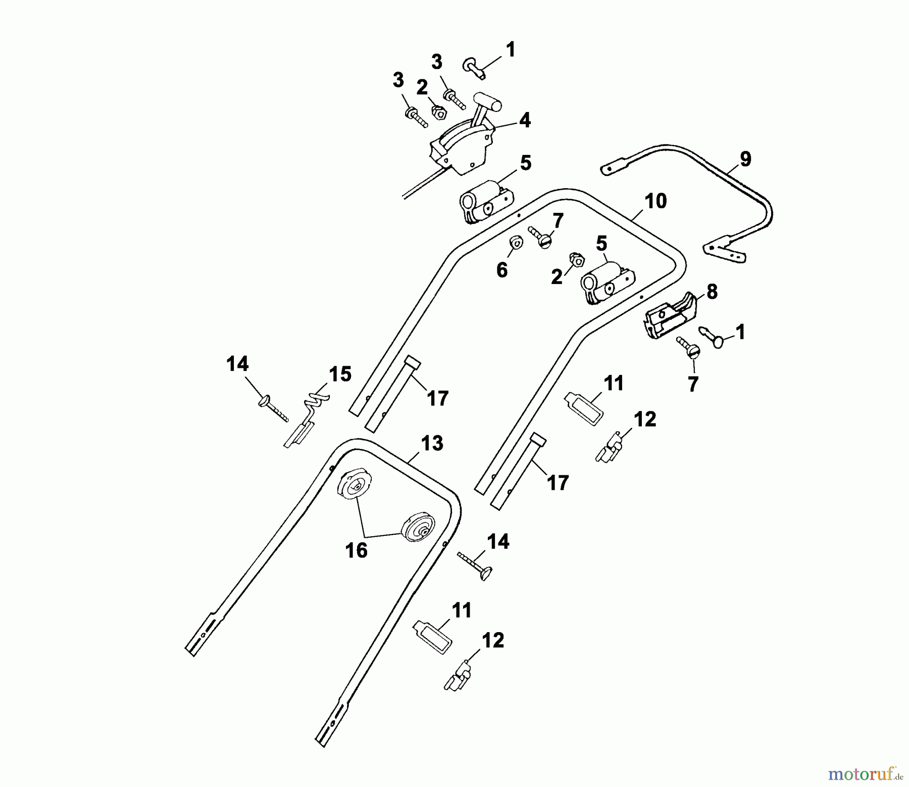  Wolf-Garten Motormäher B 46 TB 4602080 Serie D  (2005) Holm
