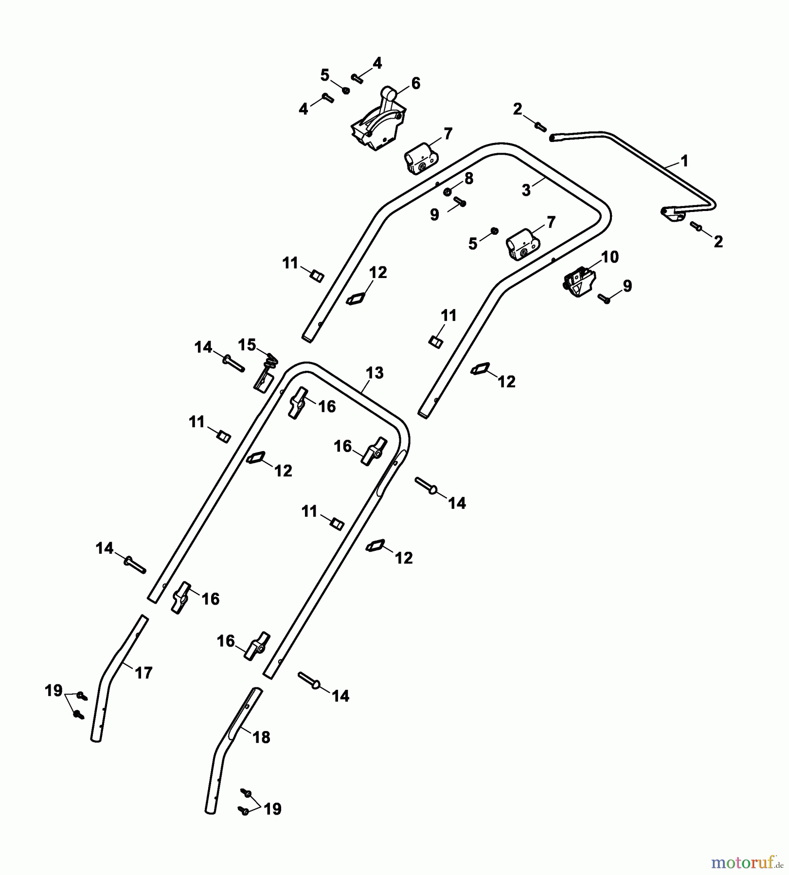  Wolf-Garten Motormäher B 46 TB 4602680 Serie A  (2006) Holm