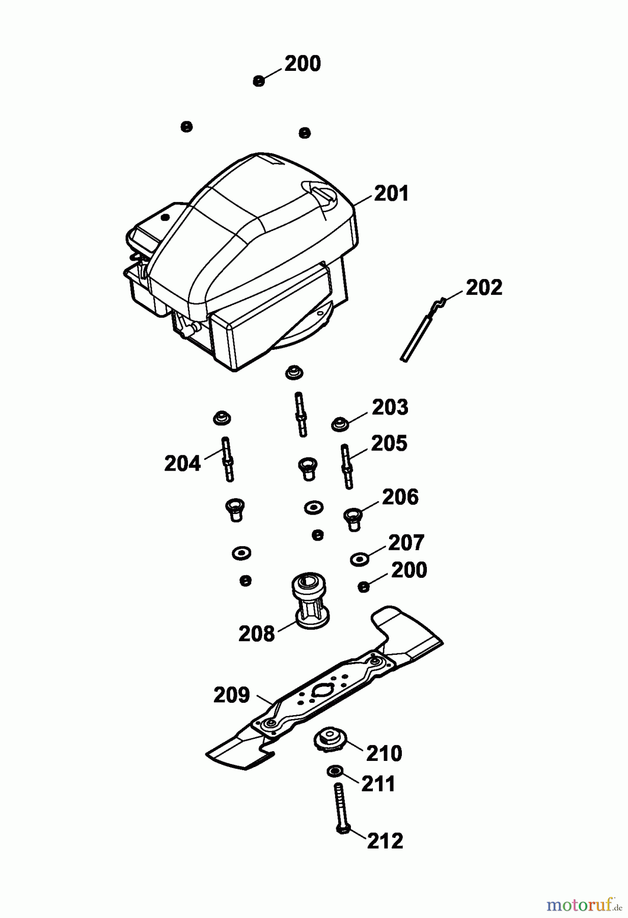  Wolf-Garten Motormäher B 46 TB 4602680 Serie A  (2006) Messer, Messeraufnahme, Motor