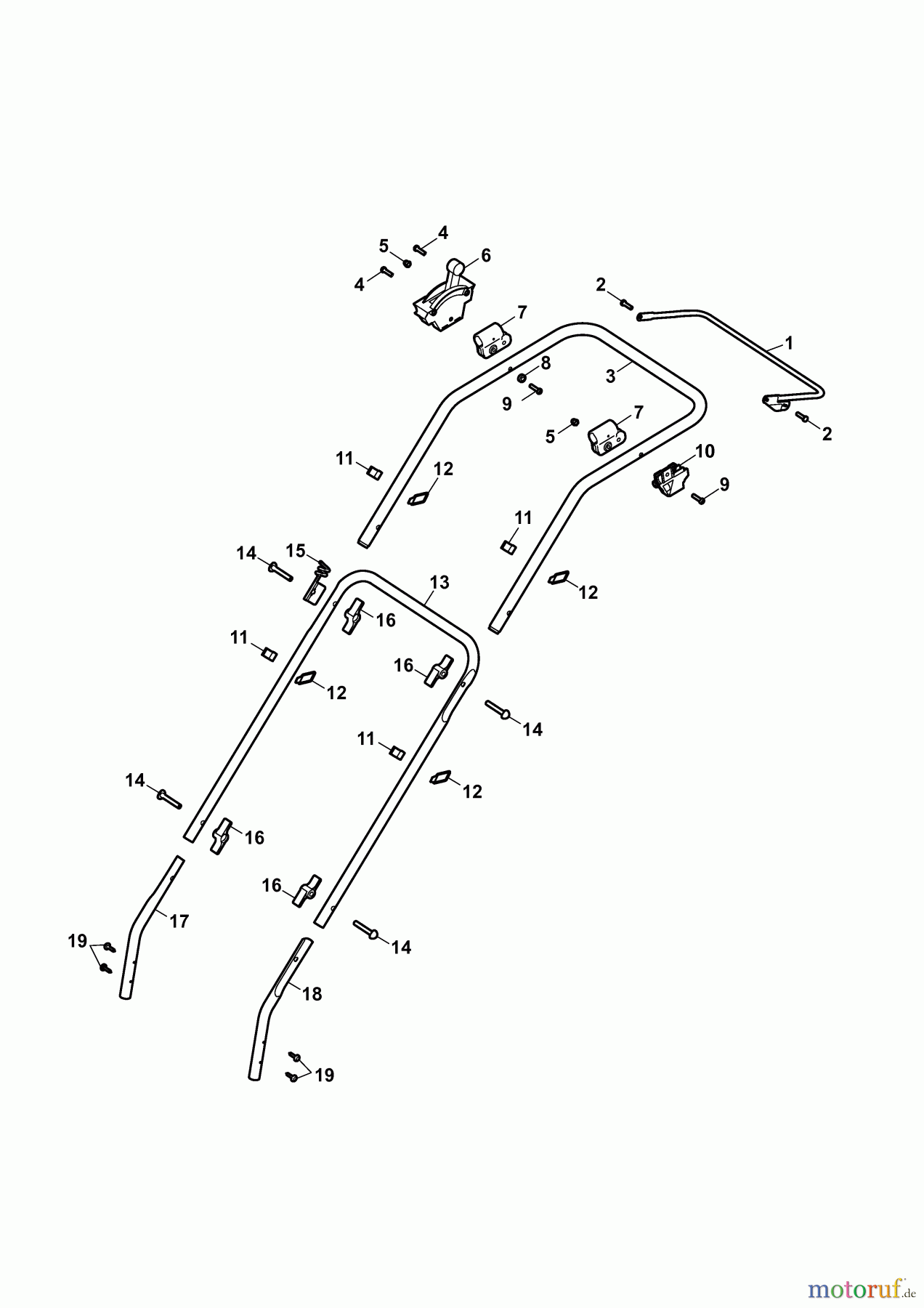  Wolf-Garten Motormäher B 46 TB 4602680 Serie E  (2009) Holm