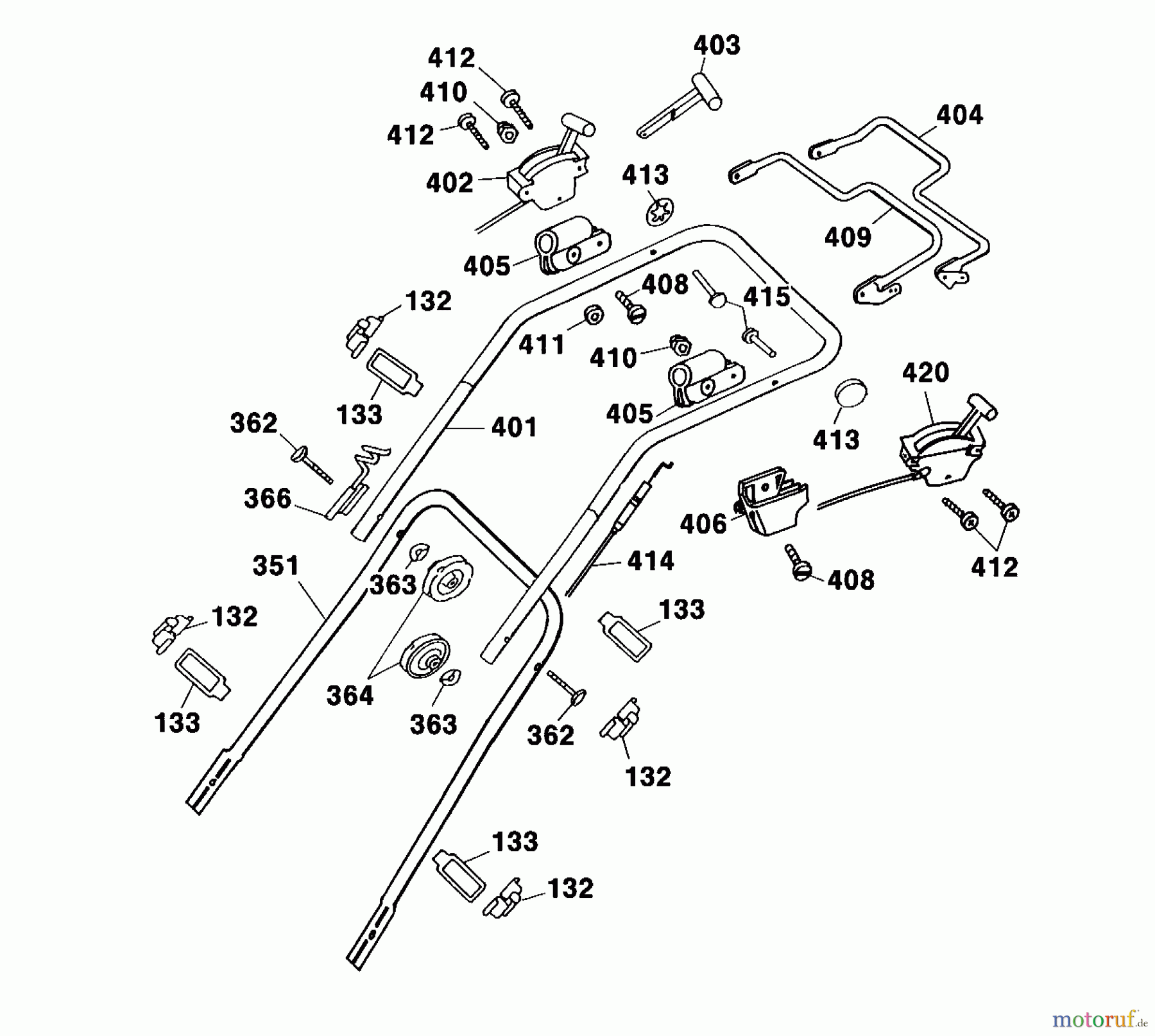  Wolf-Garten Motormäher mit Antrieb Premio 46 HA 4615006 Serie A  (2001) Holm