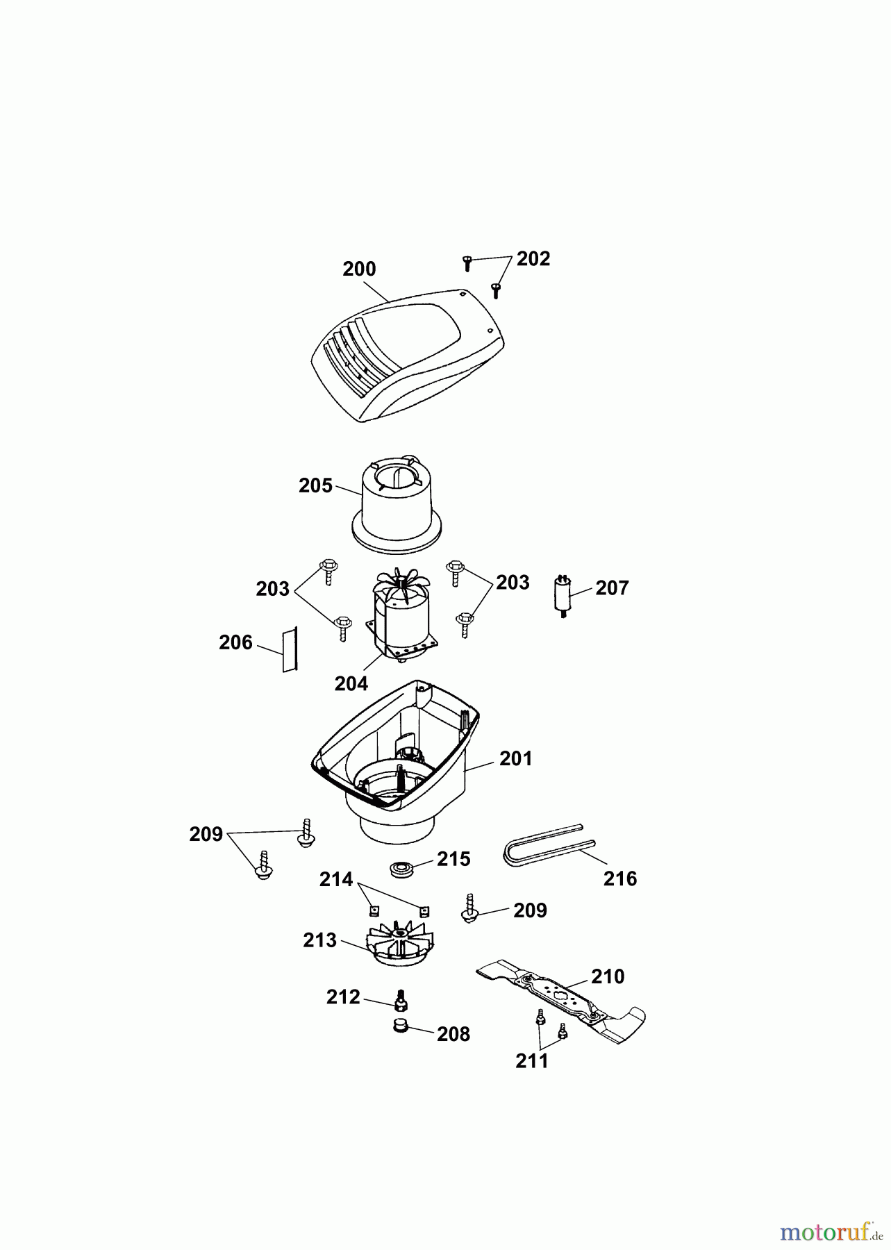 Wolf-Garten Elektromäher mit Antrieb Esprit 46 EA 4625000 Serie D (2009) Abdeckhaube Motor, Messer, Motor