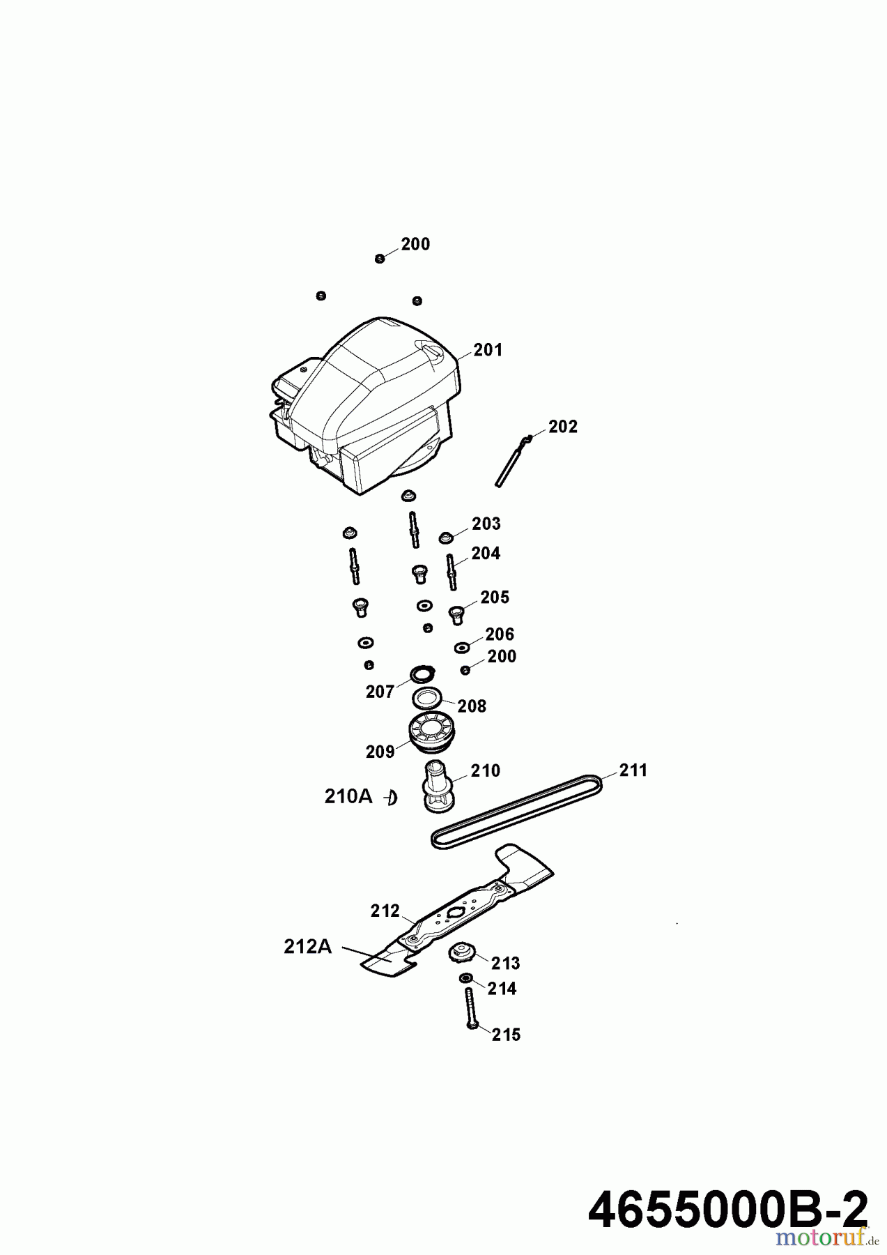 Wolf-Garten Motormäher mit Antrieb Power Edition 46 HA 4655000 Serie B (2008) Messer, Messeraufnahme, Motor