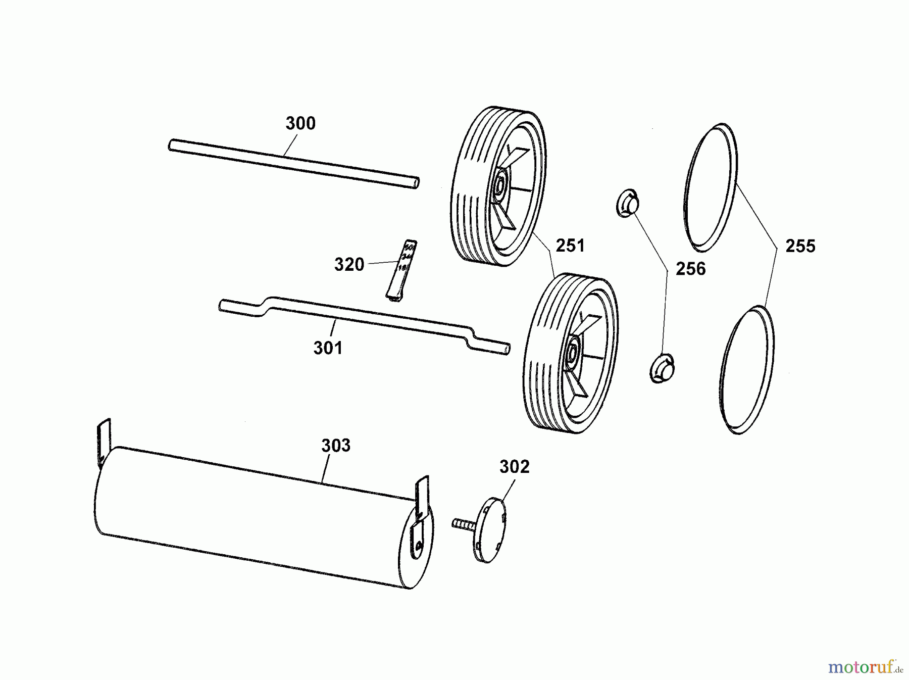 Wolf-Garten Elektromäher Picco 32 E 4901000 Serie G, H (2005) Räder, Schnitthöhenverstellung