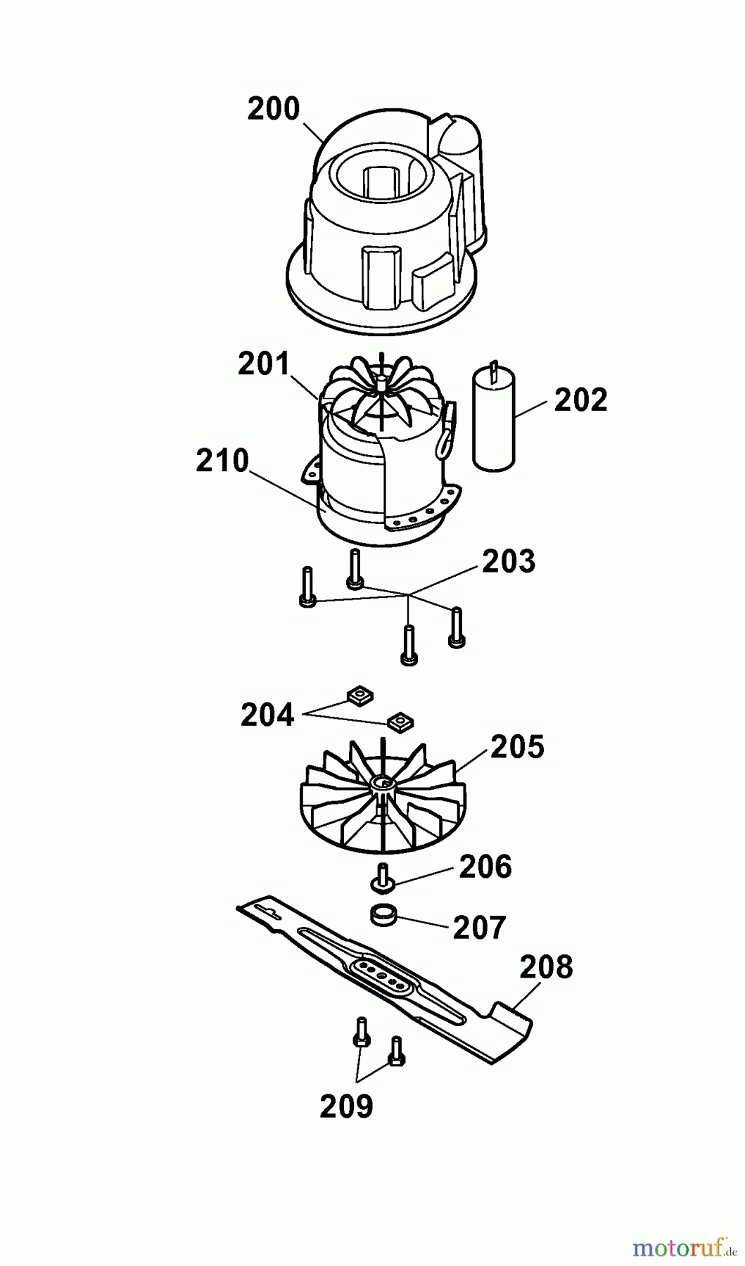 Wolf-Garten Elektromäher B plus 34 E 4904085 Serie B (2008) Messer, Messeraufnahme, Motor