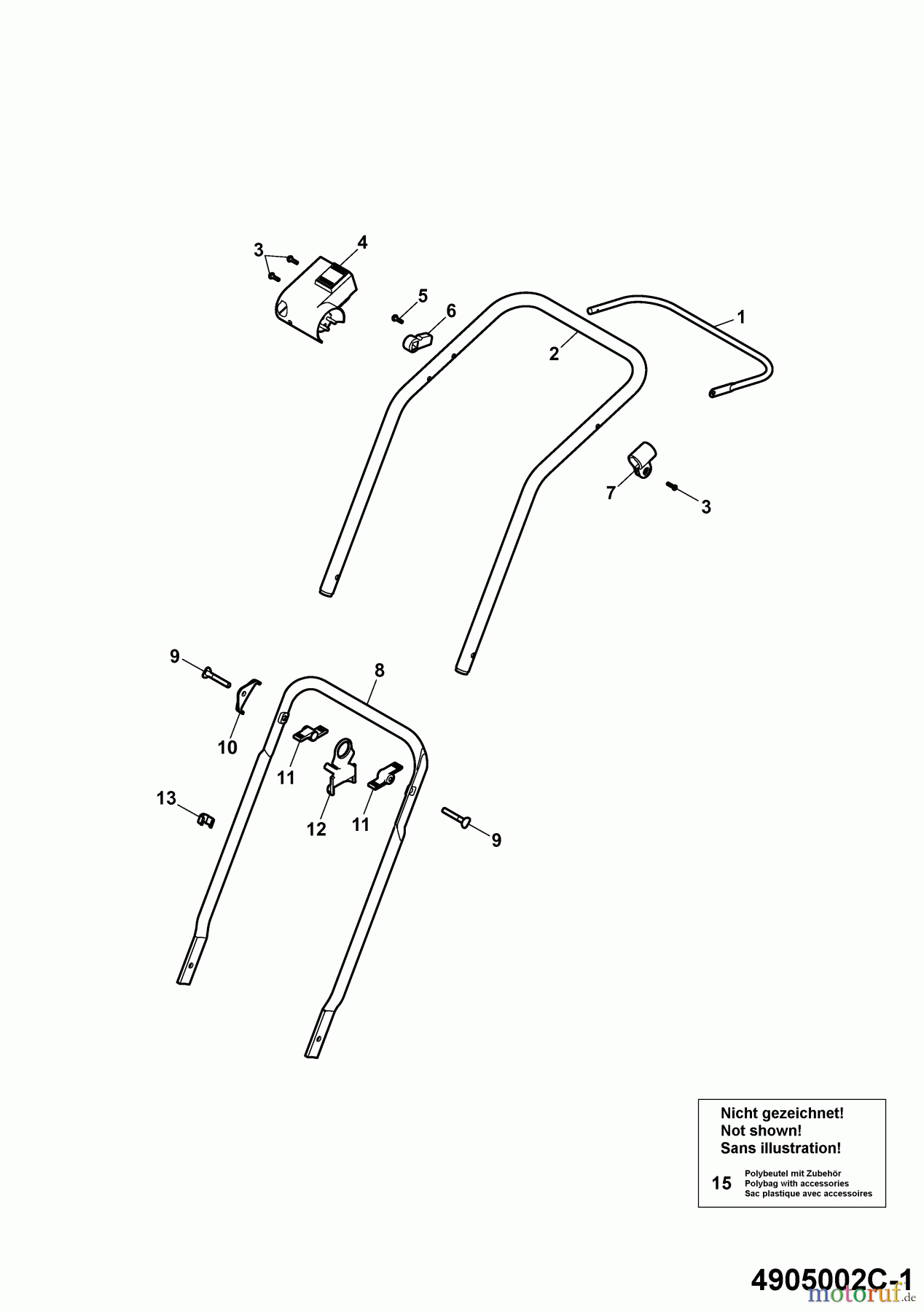  Wolf-Garten Elektromäher 2.32 E-1 4905002 Serie C  (2009) Holm