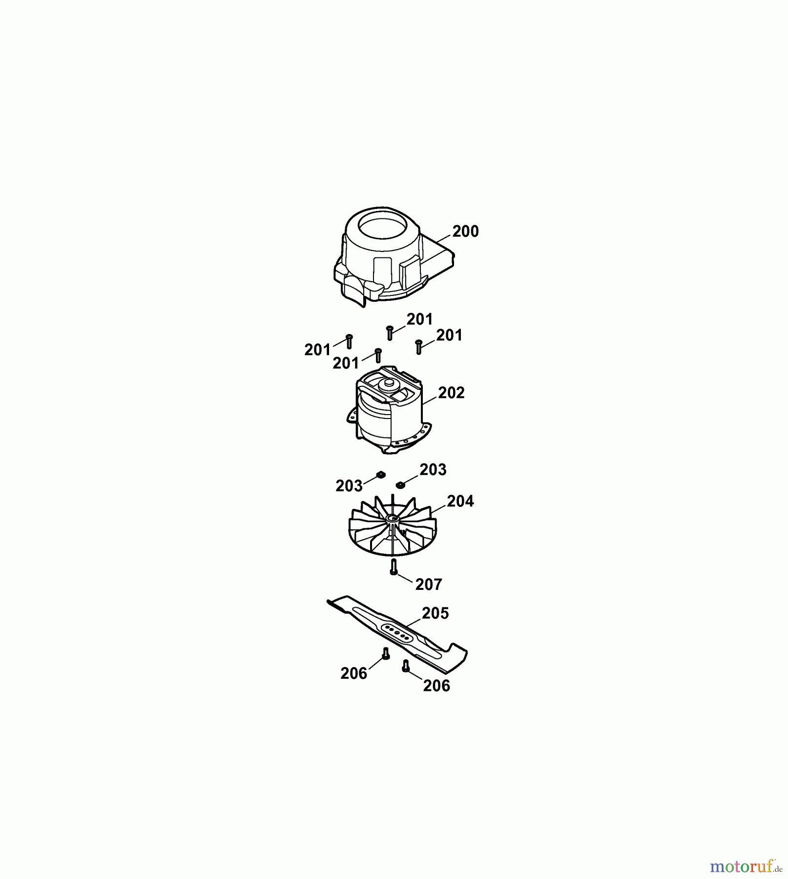  Wolf-Garten Elektromäher 2.32 E-1 4905003 Serie B  (2007) Messer, Messeraufnahme, Motor