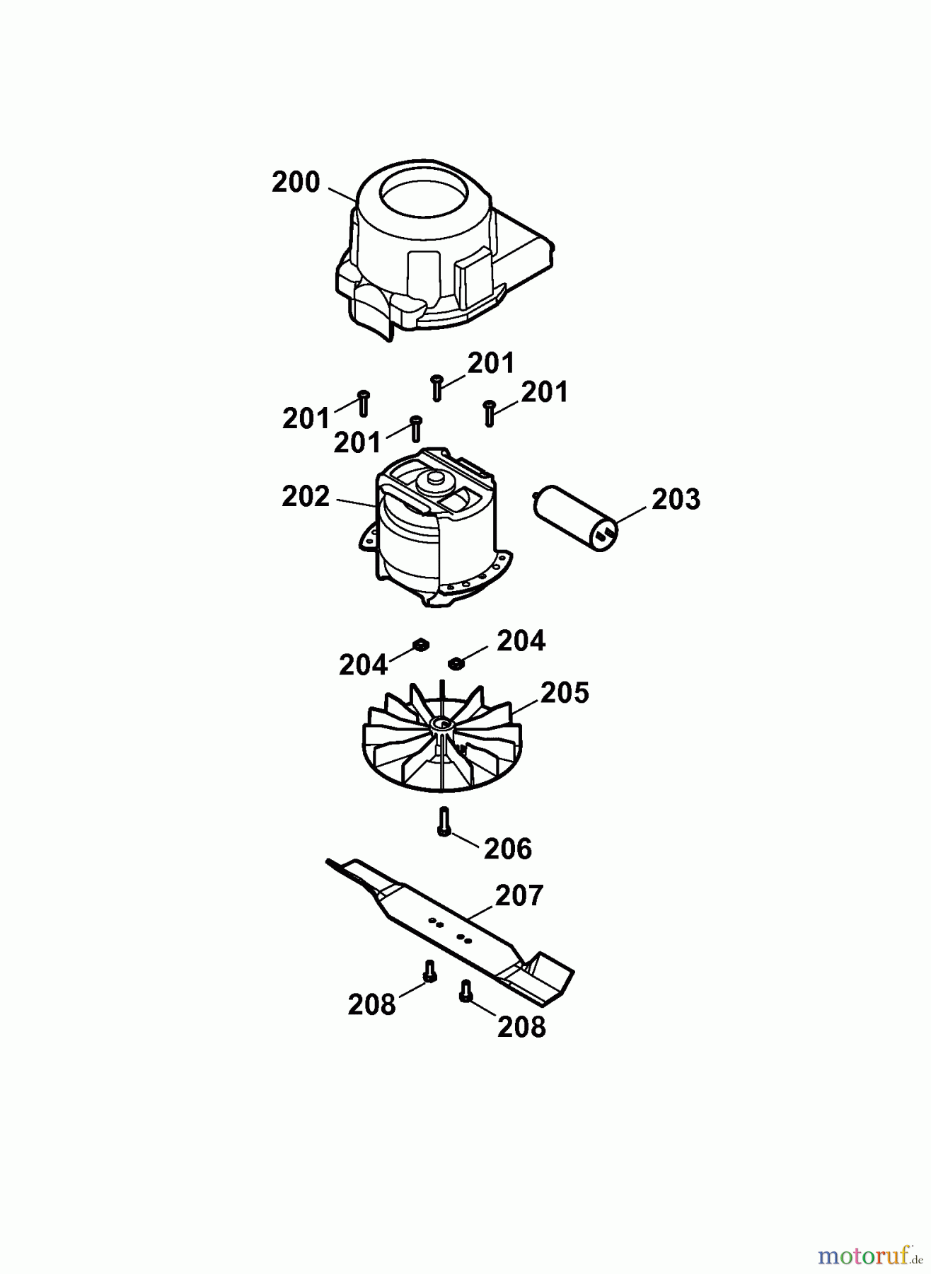 Wolf-Garten Elektromäher 2.32 E-1 4905003 Serie D (2007) Messer, Messeraufnahme, Motor