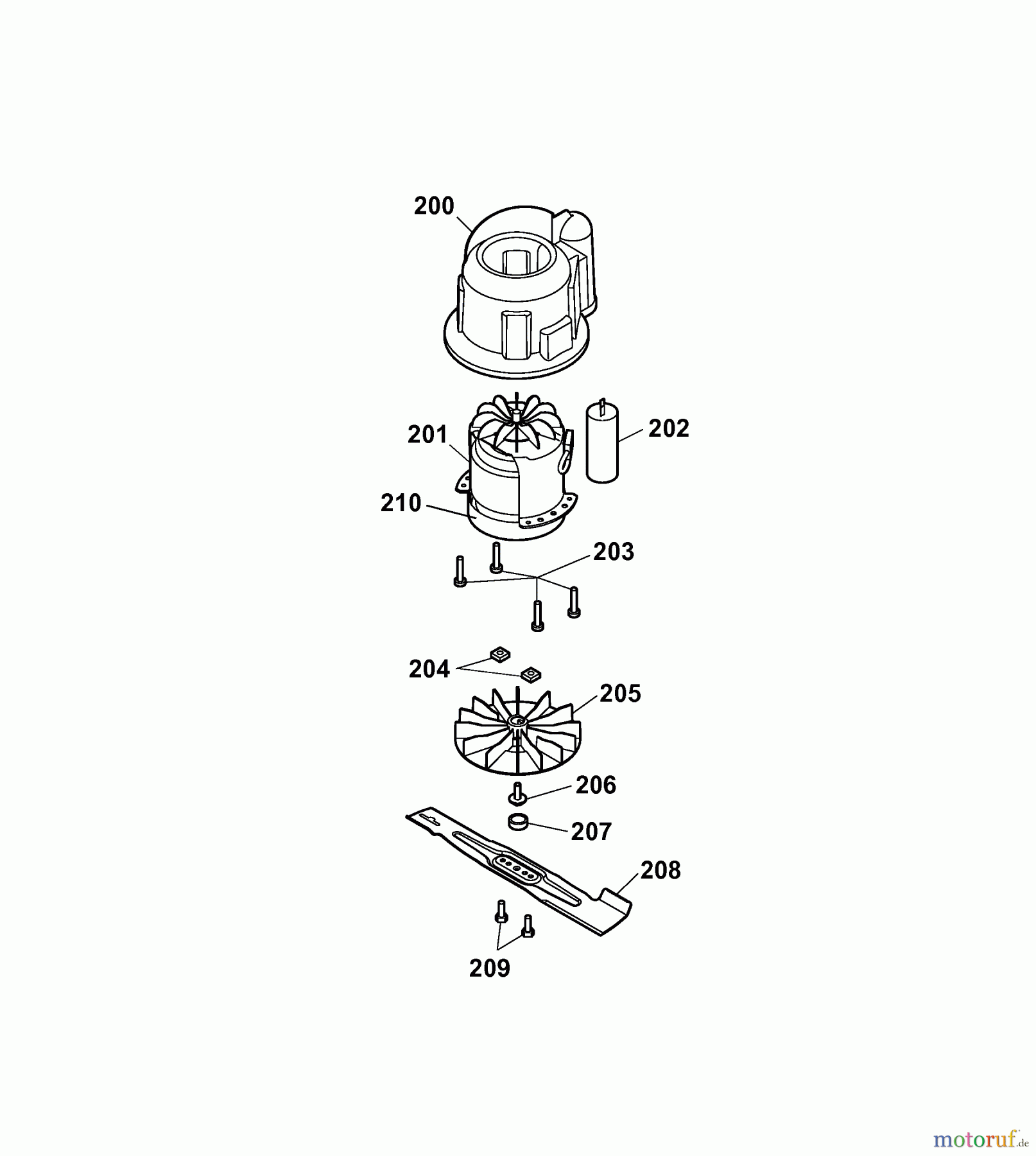  Wolf-Garten Elektromäher HBM 36 Compact 4907006 Serie A  (2007) Messer, Messeraufnahme, Motor