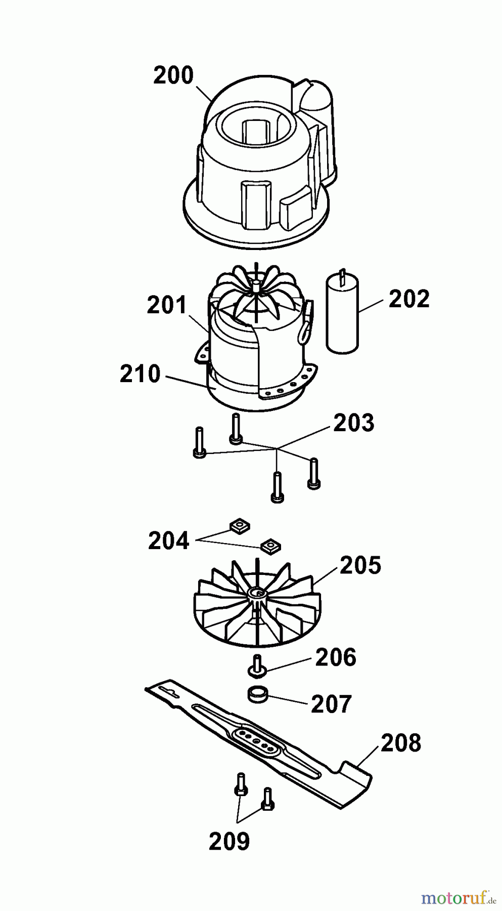 Wolf-Garten Elektromäher HBM 36 Compact 4907006 Serie B  (2008) Messer, Messeraufnahme, Motor