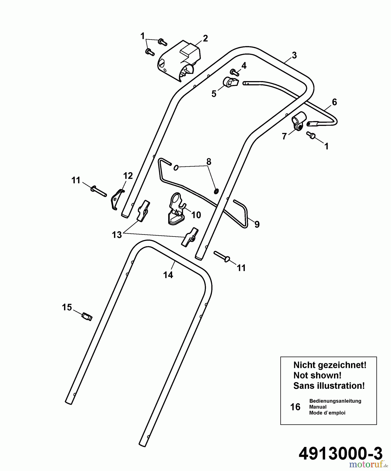  Wolf-Garten Elektromäher Compact plus 32 E 4913000 Serie A  (2006) Holm