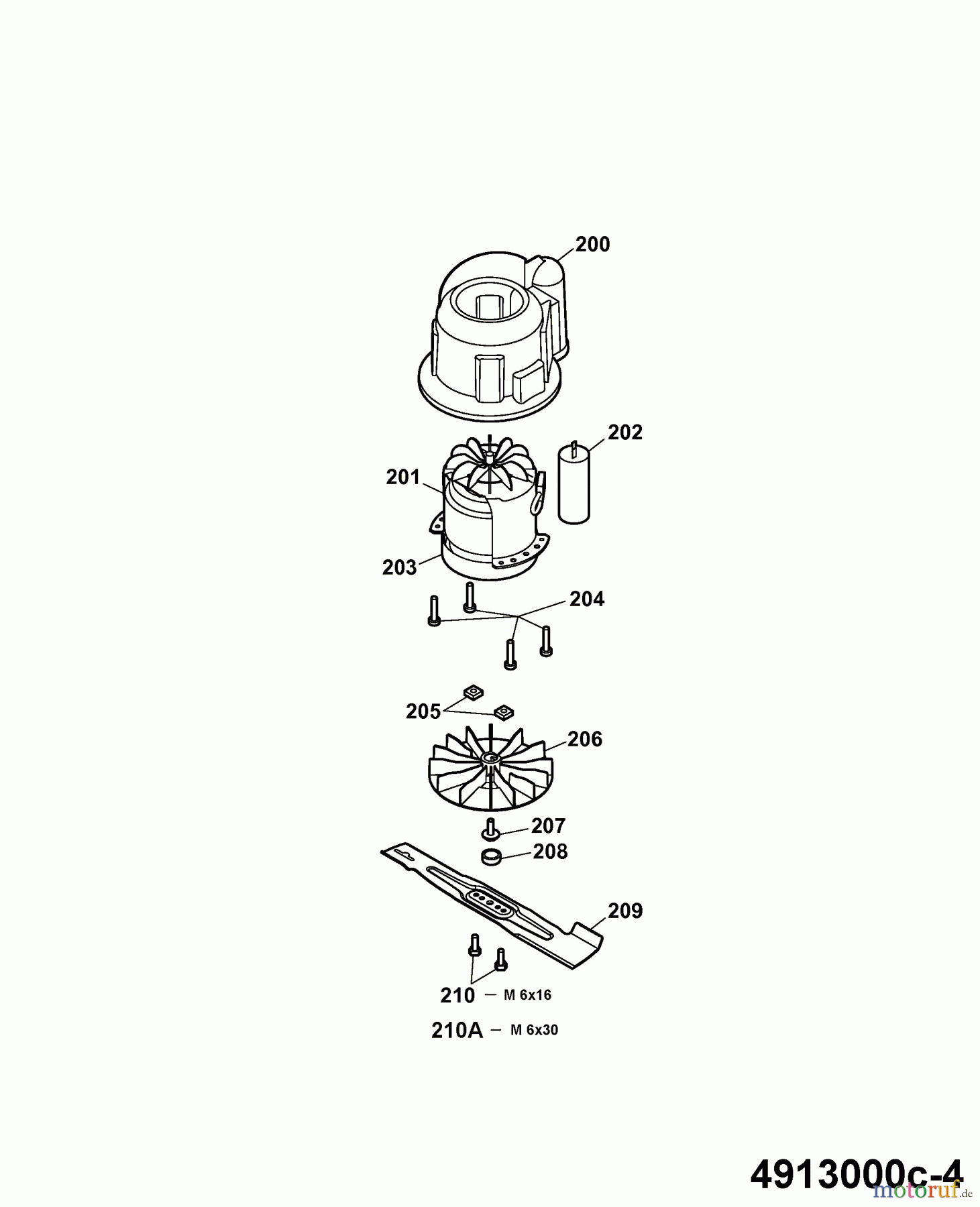  Wolf-Garten Elektromäher Compact plus 32 E 4913000 Serie C  (2007) Messer, Messeraufnahme, Motor