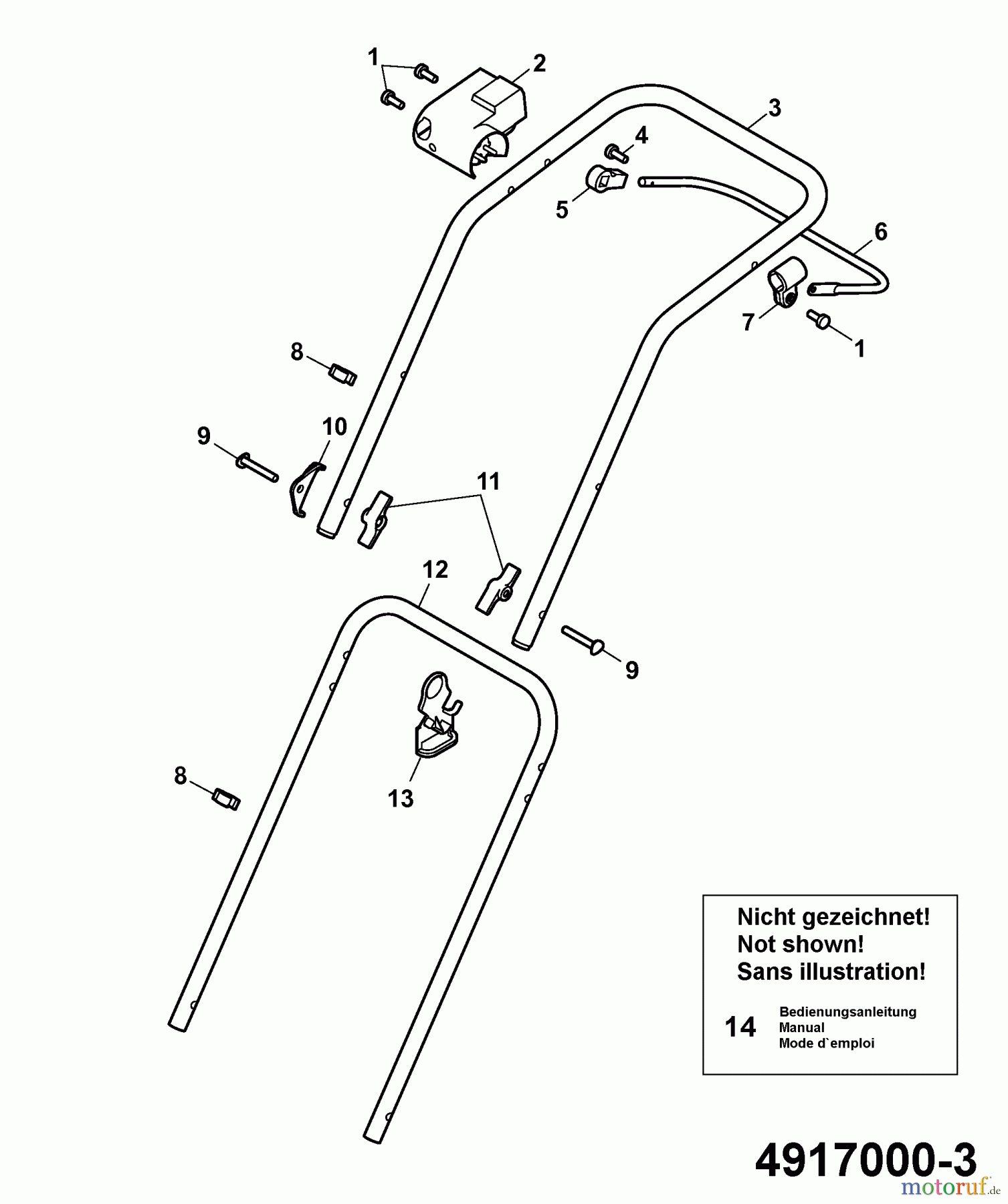  Wolf-Garten Elektromäher 2.37 E 4917000 Serie A  (2006) Holm