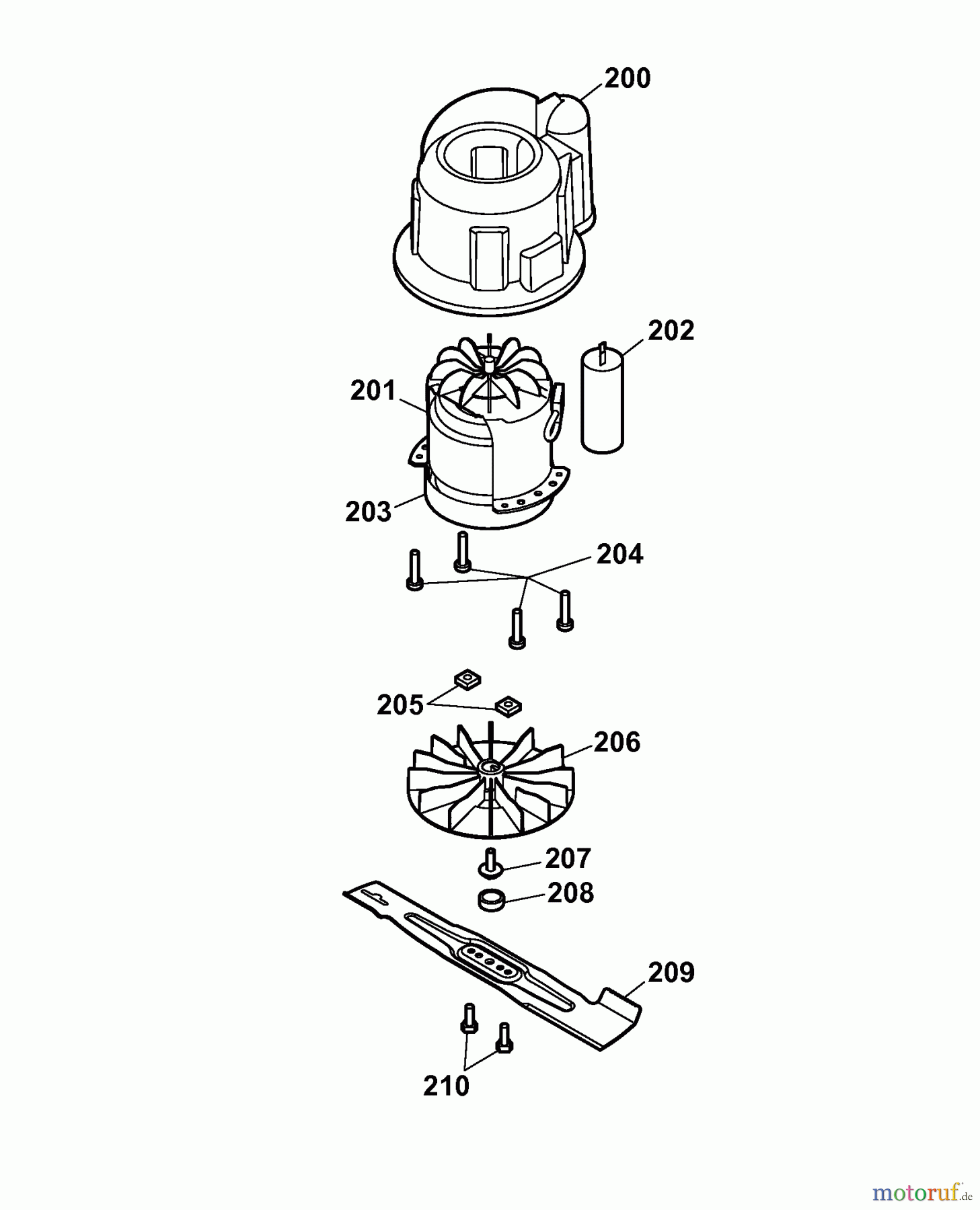  Wolf-Garten Elektromäher 2.37 E 4917000 Serie A  (2006) Messer, Messeraufnahme, Motor