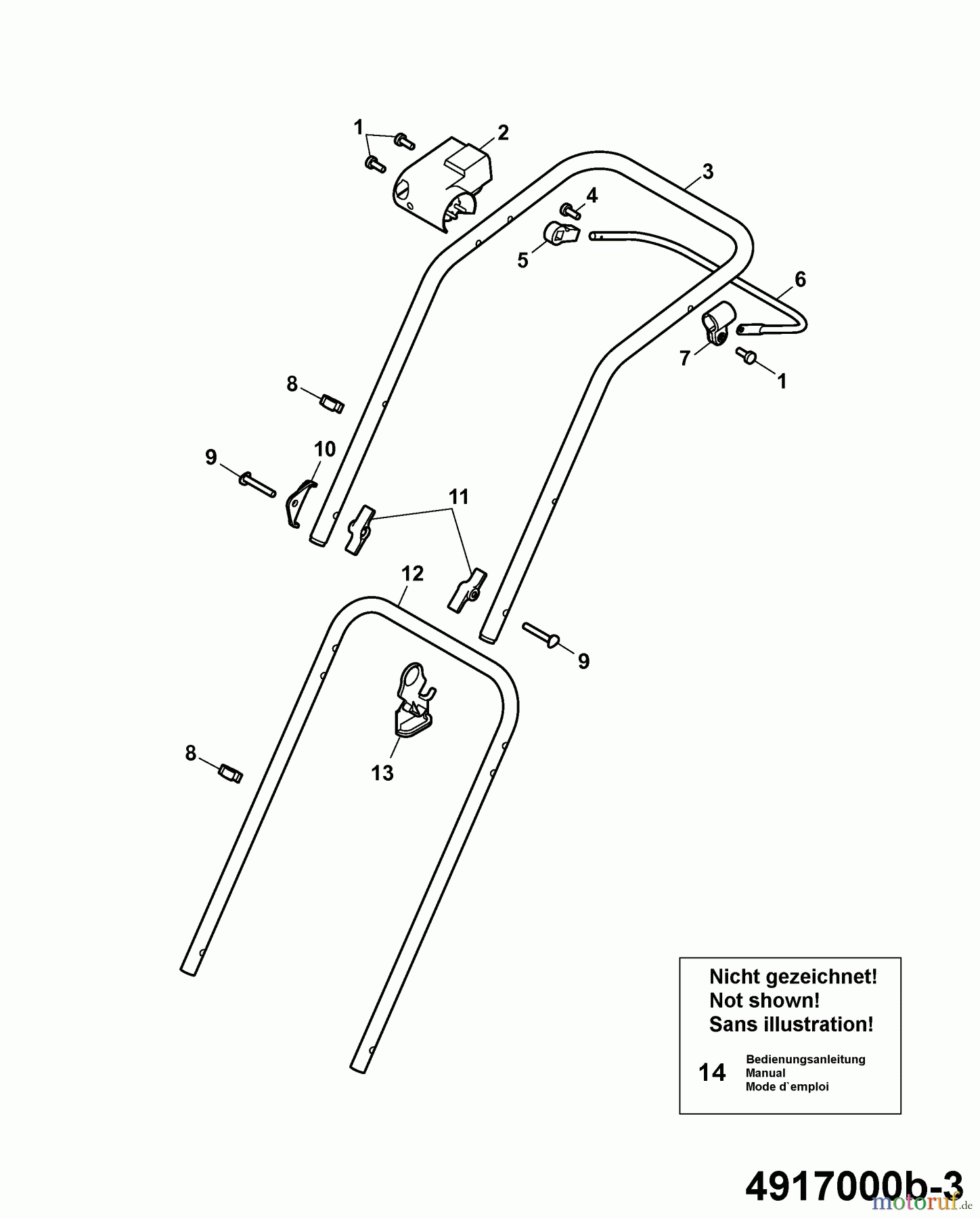 Wolf-Garten Elektromäher 2.37 E 4917000 Serie B (2007) Holm