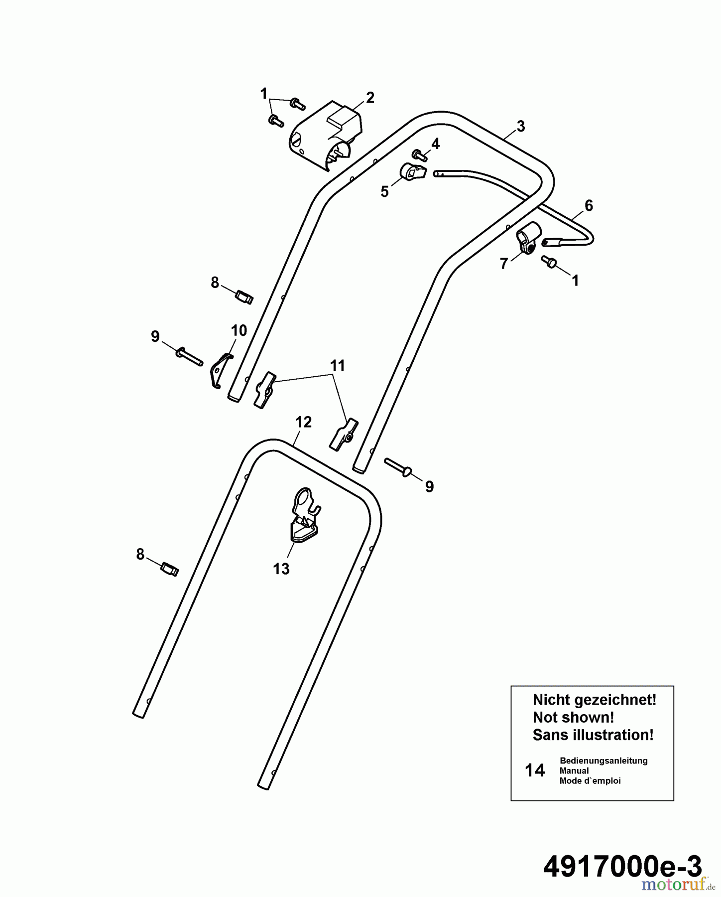  Wolf-Garten Elektromäher 2.37 E 4917000 Serie E  (2007) Holm