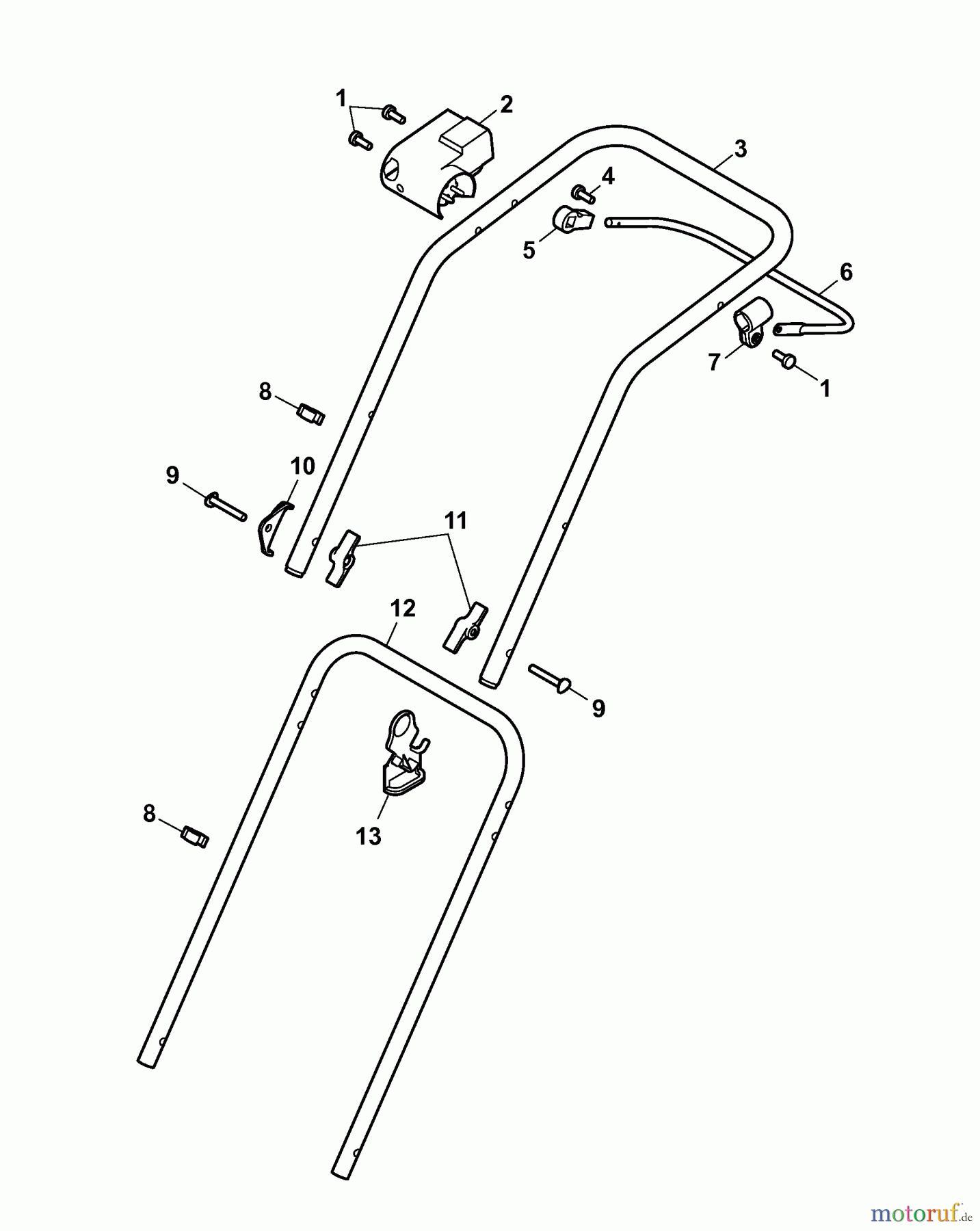  Wolf-Garten Elektromäher 2.37 XC 4917006 Serie D  (2007) Holm
