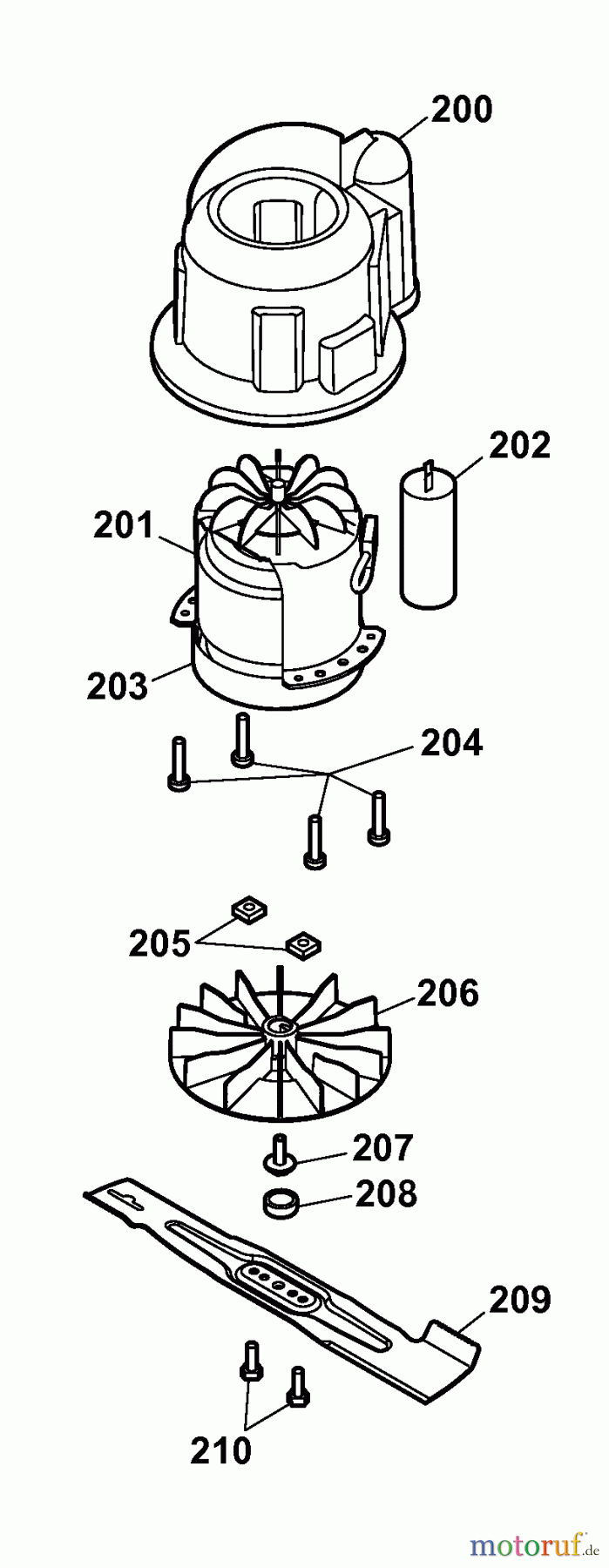  Wolf-Garten Elektromäher 1.37 XC 4917088 Serie A  (2008) Messer, Messeraufnahme, Motor