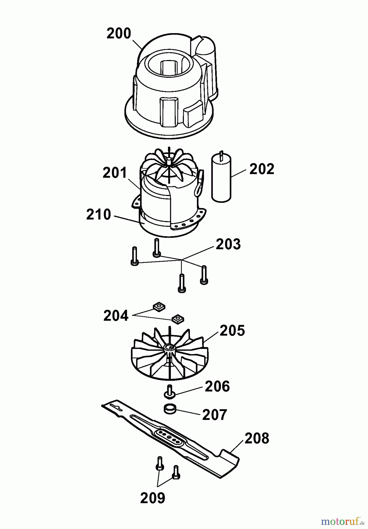 Wolf-Garten Elektromäher Power Edition 34 E 4924000 Serie D (2007) Messer, Messeraufnahme, Motor
