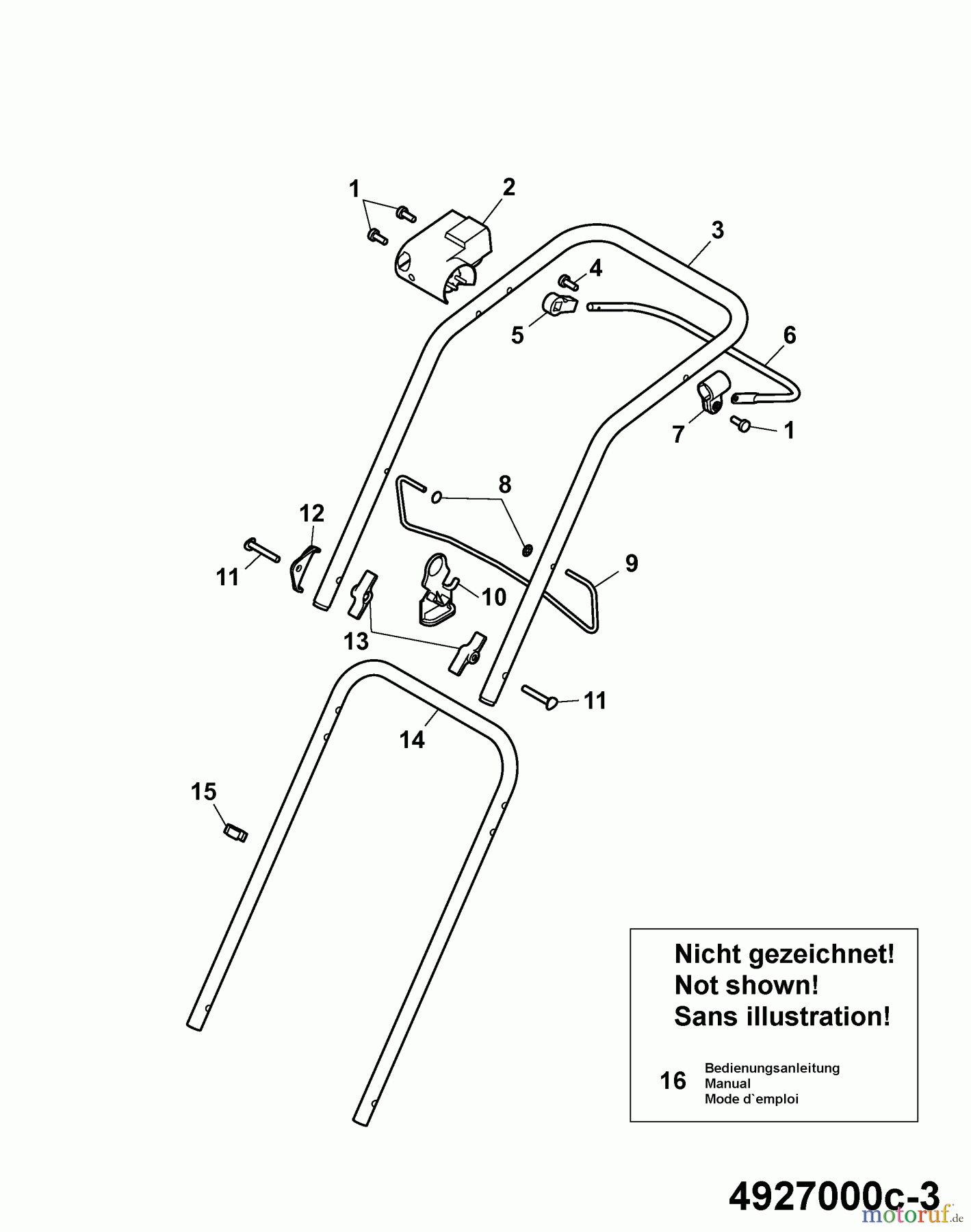  Wolf-Garten Elektromäher Power Edition 37 E 4927000 Serie C  (2007) Holm