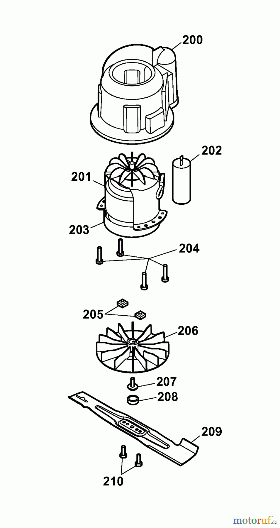  Wolf-Garten Elektromäher Power 1500 4927008 Serie A  (2006) Messer, Messeraufnahme, Motor