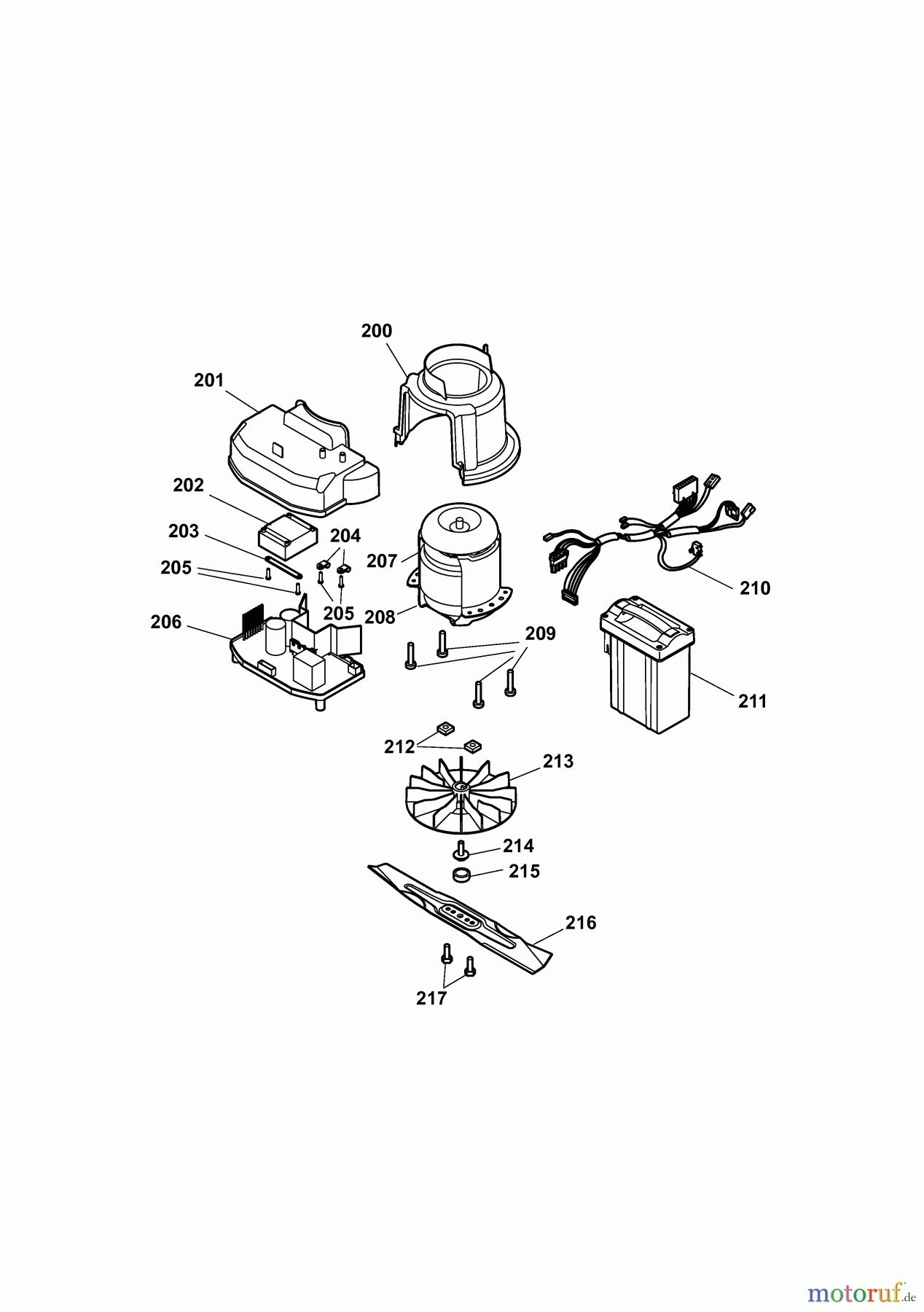  Wolf-Garten Hybridmäher Hybrid Power 37 4939003 Serie C  (2009) Elektromotor, Elektroteile, Messer