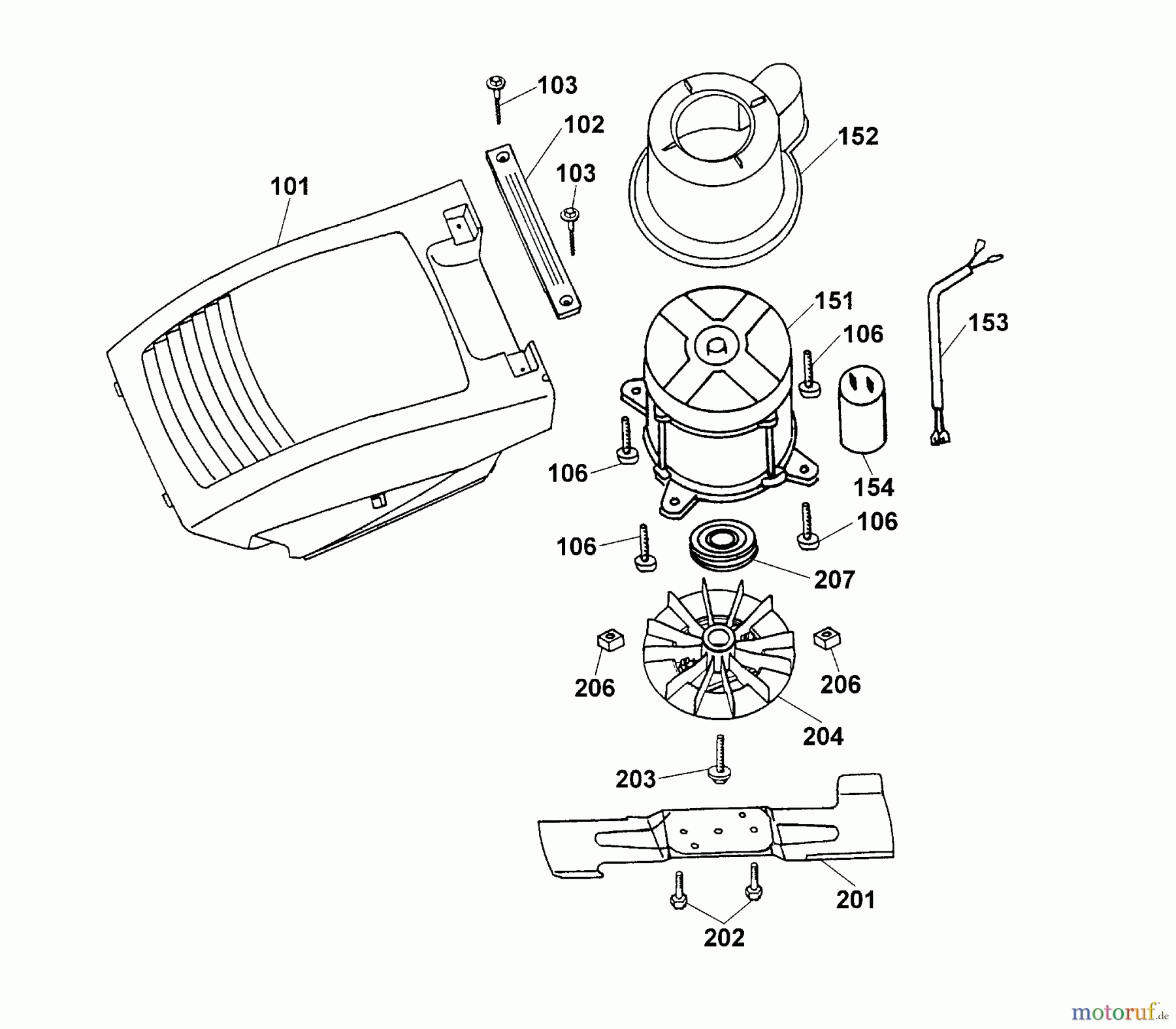  Wolf-Garten Elektromäher 2.40 E 4961000 Serie A  (1999) Elektromotor, Messer