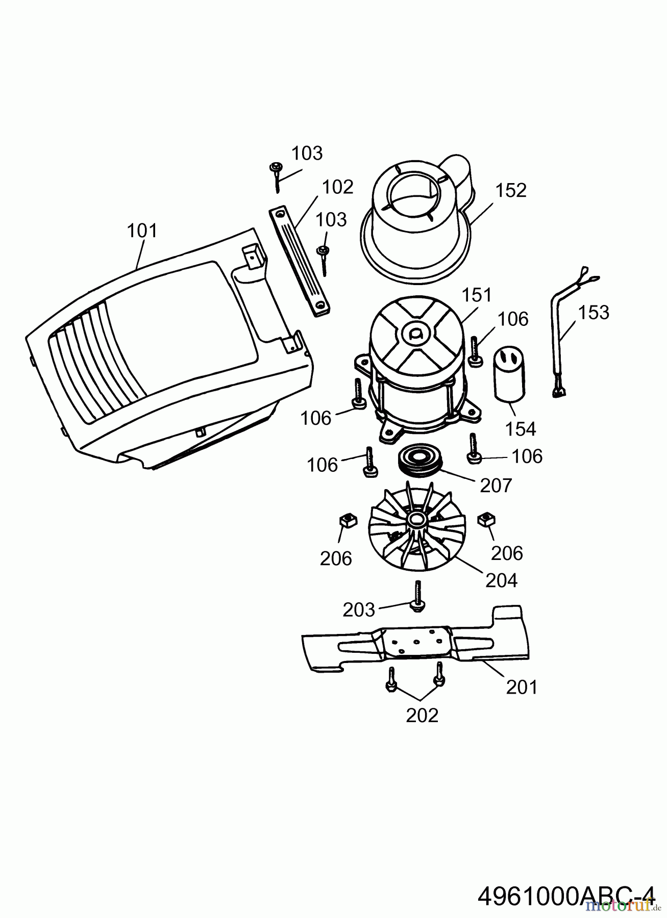  Wolf-Garten Elektromäher Esprit 40 E 4961003 Serie A, B, C  (2002) Elektromotor, Messer