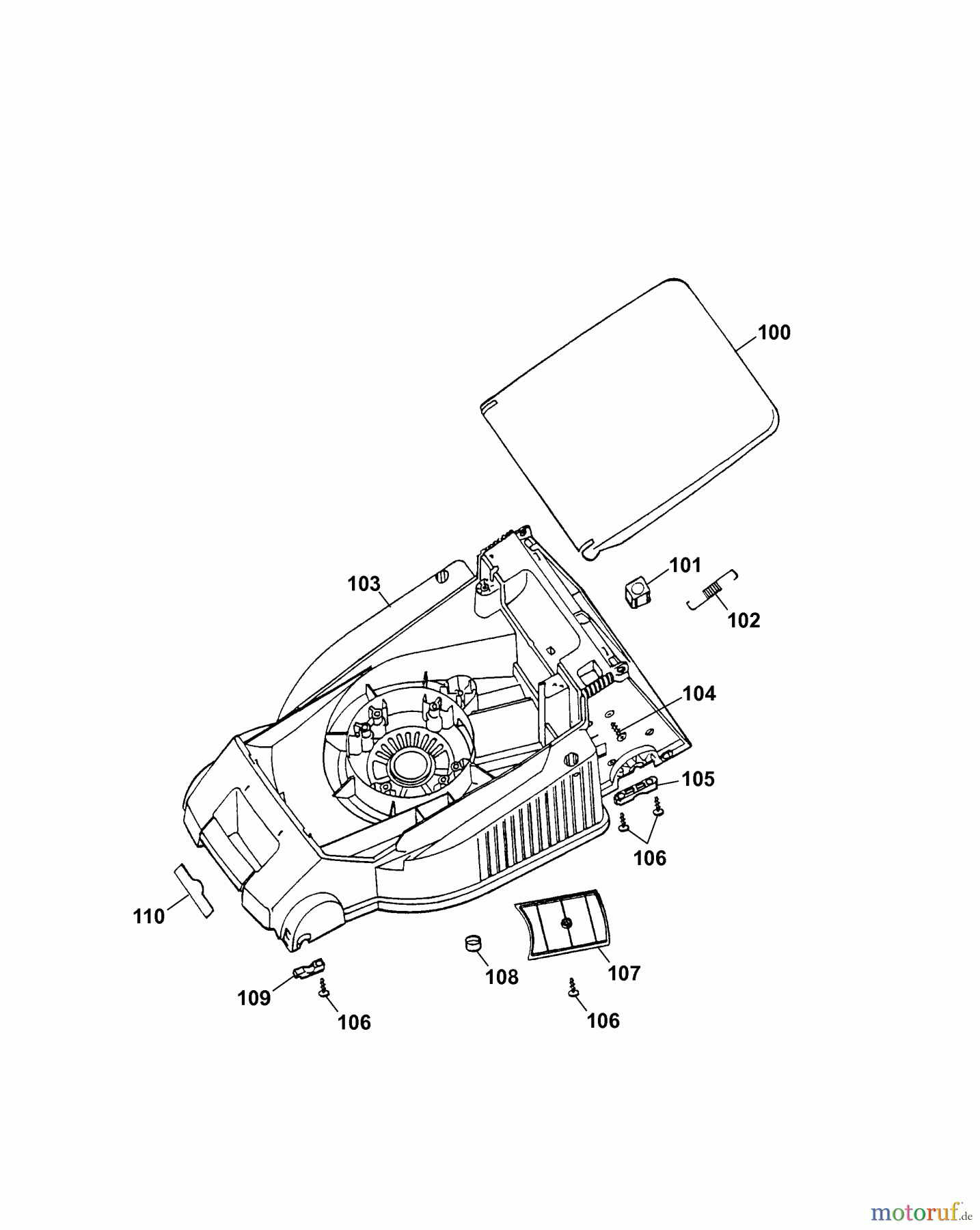 Wolf-Garten Elektromäher 2.38 E 4961080 Serie G (2007) Mähwerksgehäuse