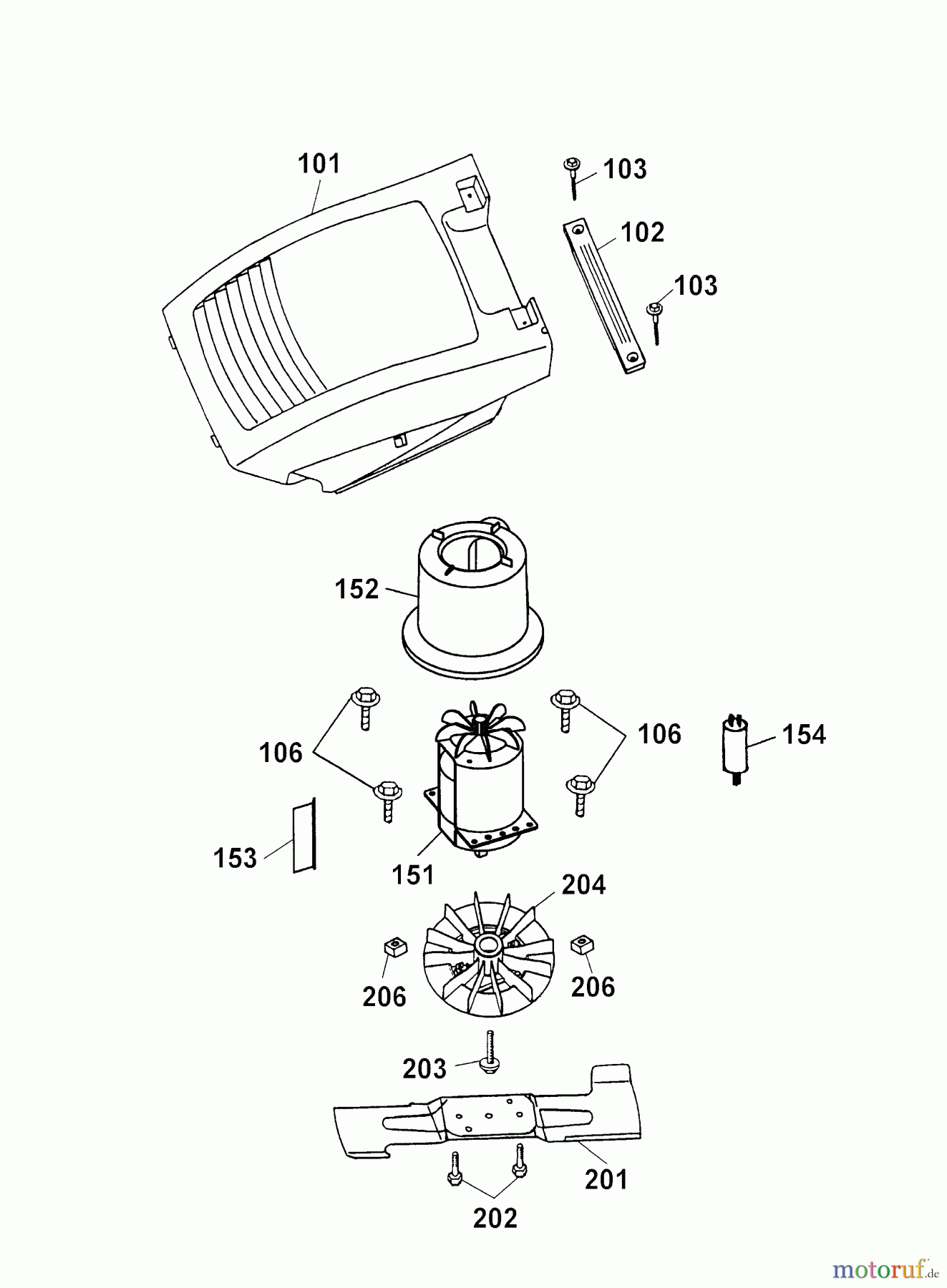 Wolf-Garten Elektromäher 2.40 E 4961680 Serie F (2007) Messer, Messeraufnahme, Motor