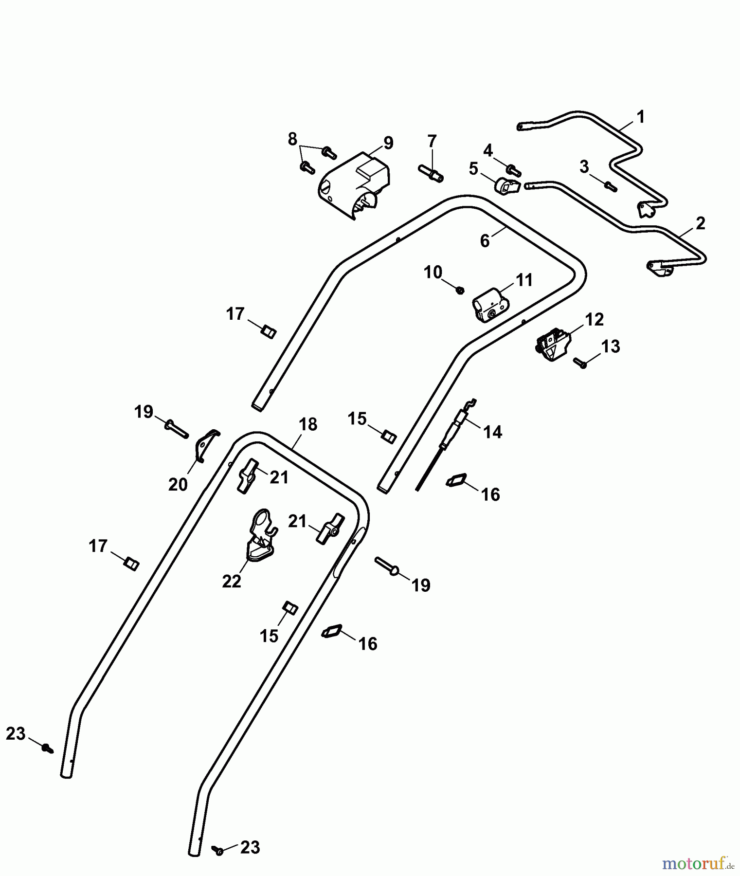  Wolf-Garten Elektromäher mit Antrieb 2.40 EA 4965000 Serie B  (2006) Holm