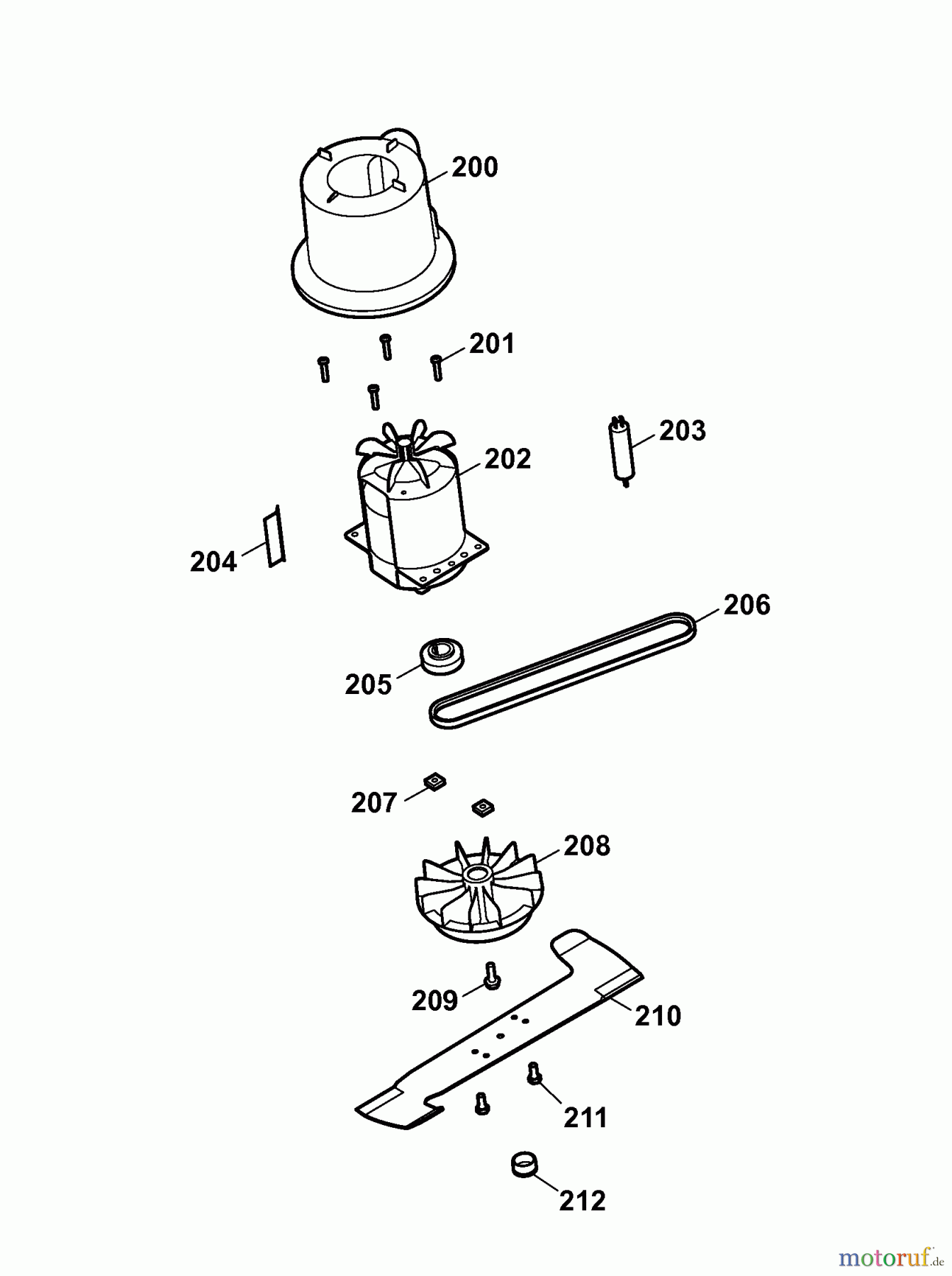 Wolf-Garten Elektromäher mit Antrieb 2.40 EA 4965000 Serie B (2006) Messer, Messeraufnahme, Motor