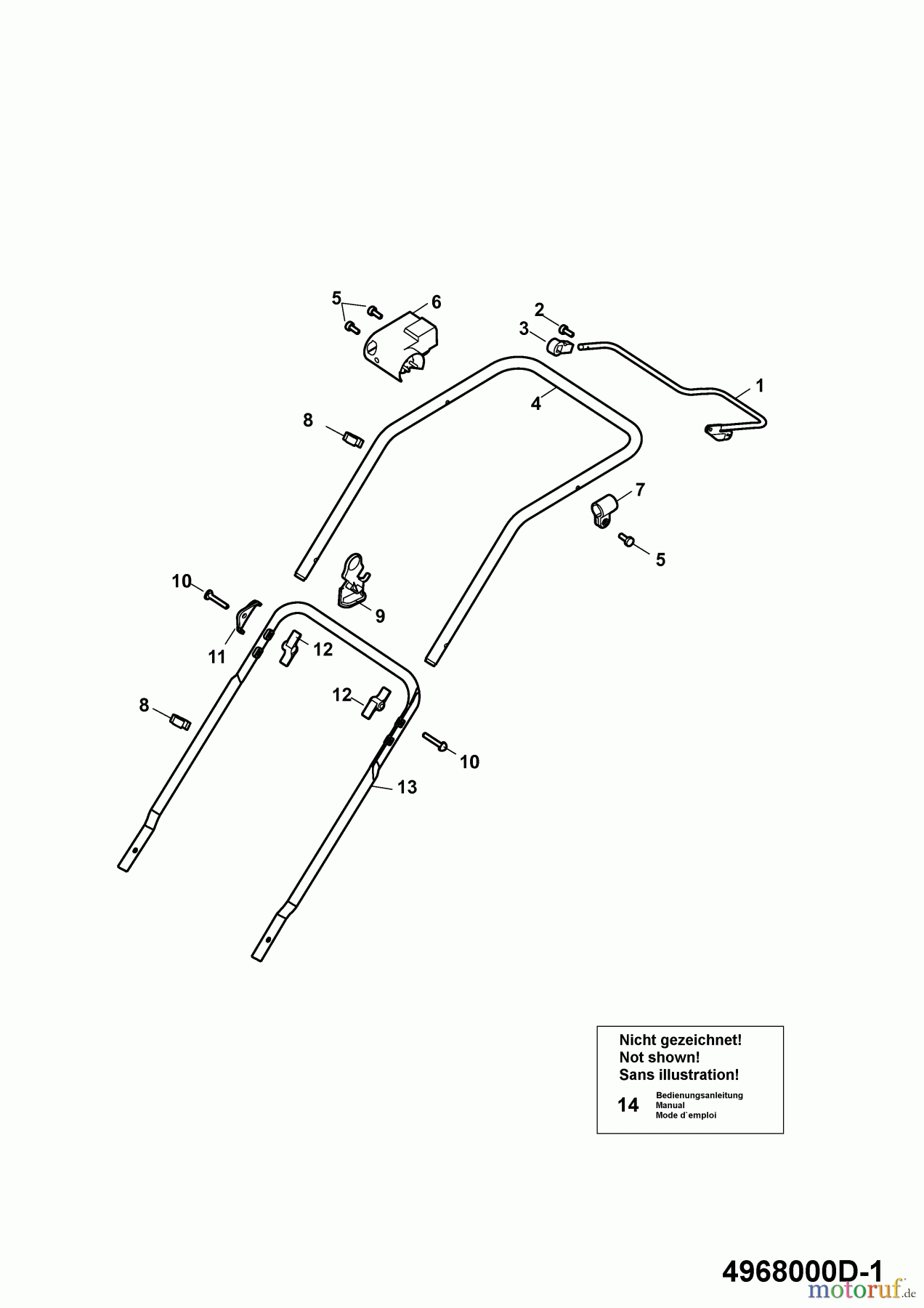 Wolf-Garten Elektromäher 2.40 E-1 4968000 Serie D (2009) Holm