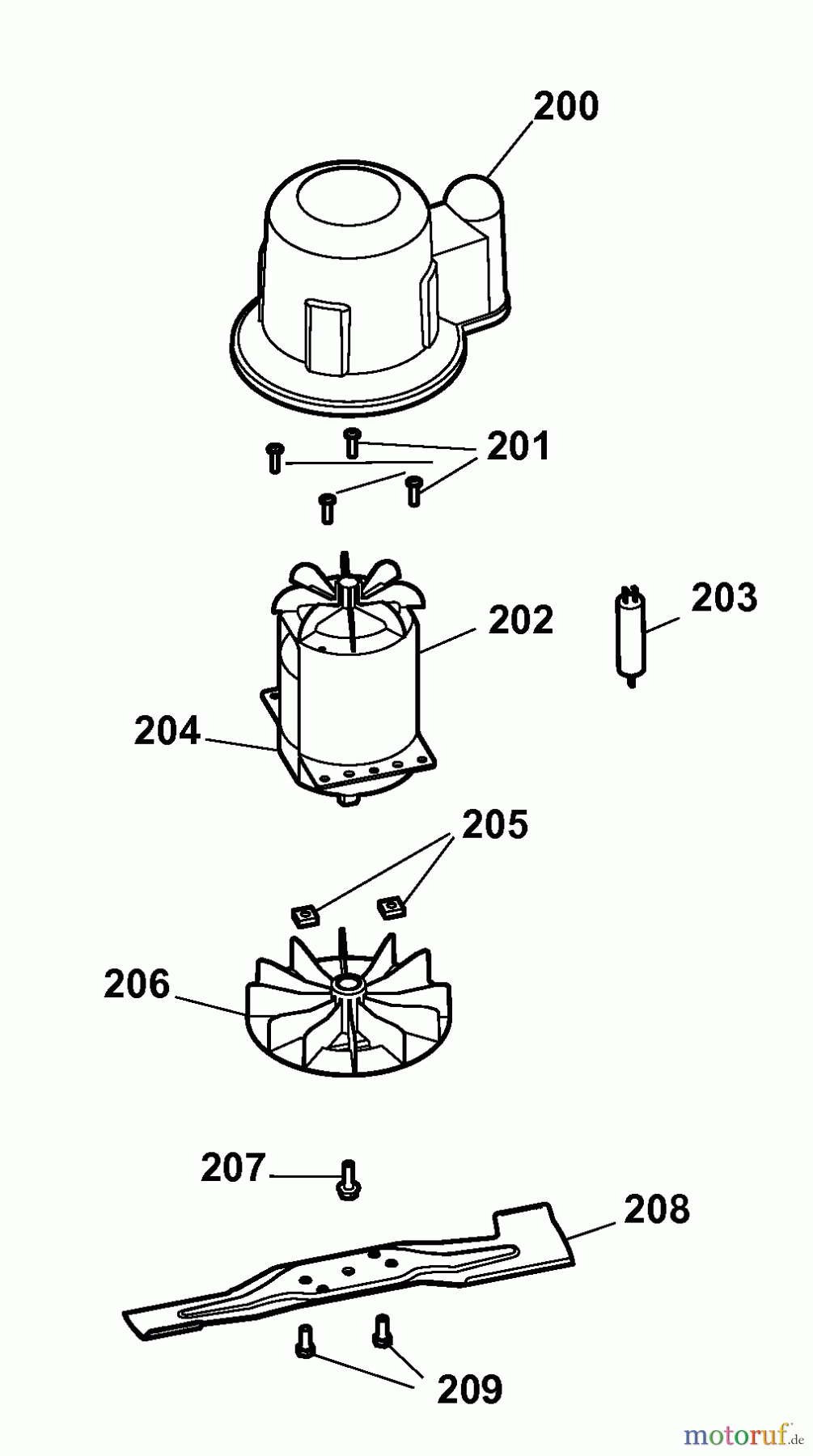  Wolf-Garten Elektromäher 2.40 XM 4968087 Serie A  (2008) Messer, Messeraufnahme, Motor