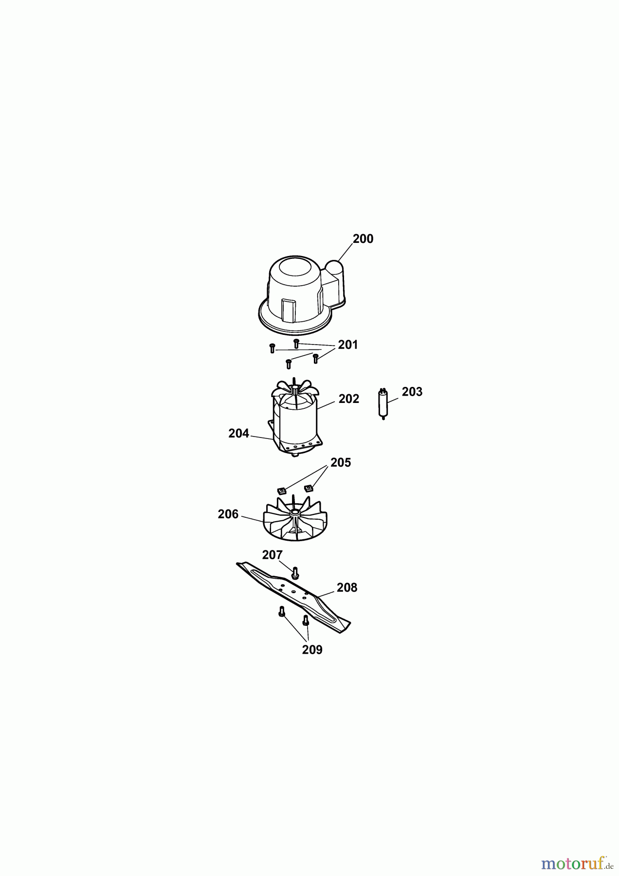  Wolf-Garten Elektromäher 2.40 XM 4968087 Serie E  (2009) Messer, Messeraufnahme, Motor
