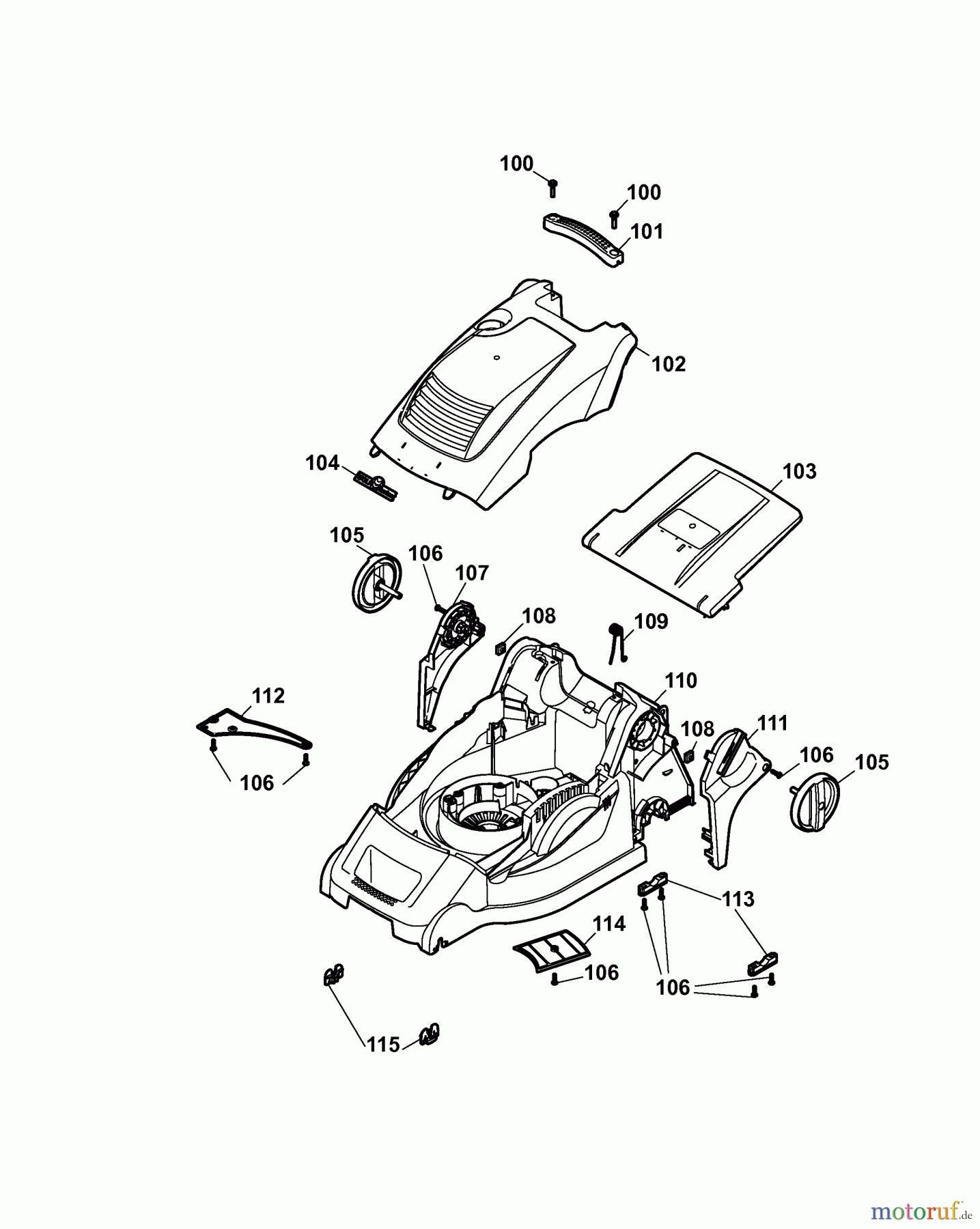  Wolf-Garten Elektromäher 6.40 E 4969000 Serie A  (2007) Mähwerksgehäuse