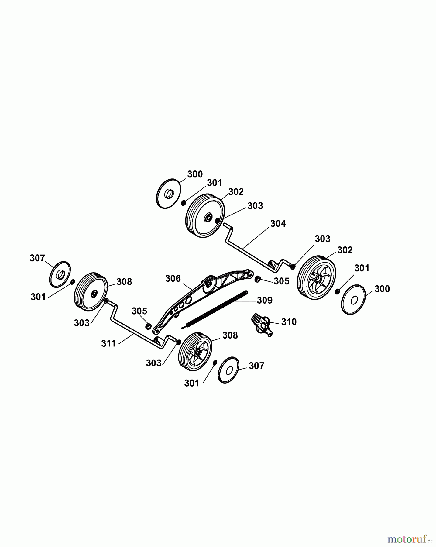  Wolf-Garten Elektromäher 6.40 E 4969000 Serie A  (2007) Höhenverstellung, Räder