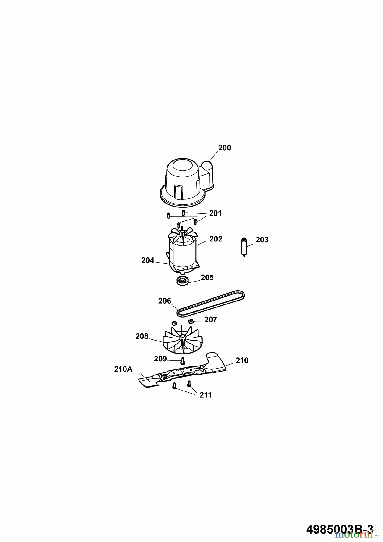  Wolf-Garten Elektromäher mit Antrieb Power Edition 40 EA-1 4985003 Serie B  (2009) Messer, Messeraufnahme, Motor