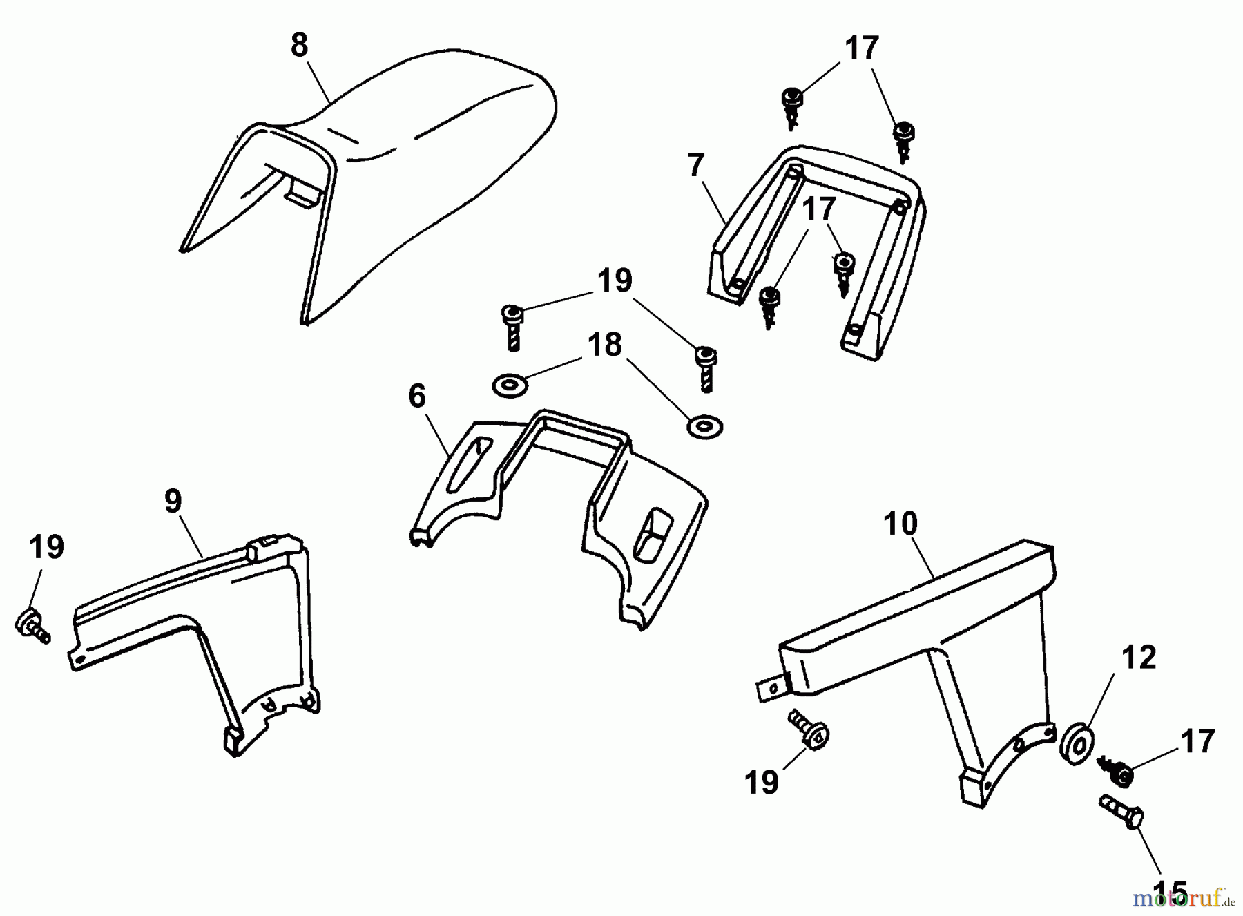  Wolf-Garten Scooter Scooter SV 4 6155000 Serie E  (2008) Sitz, Verkleidungen