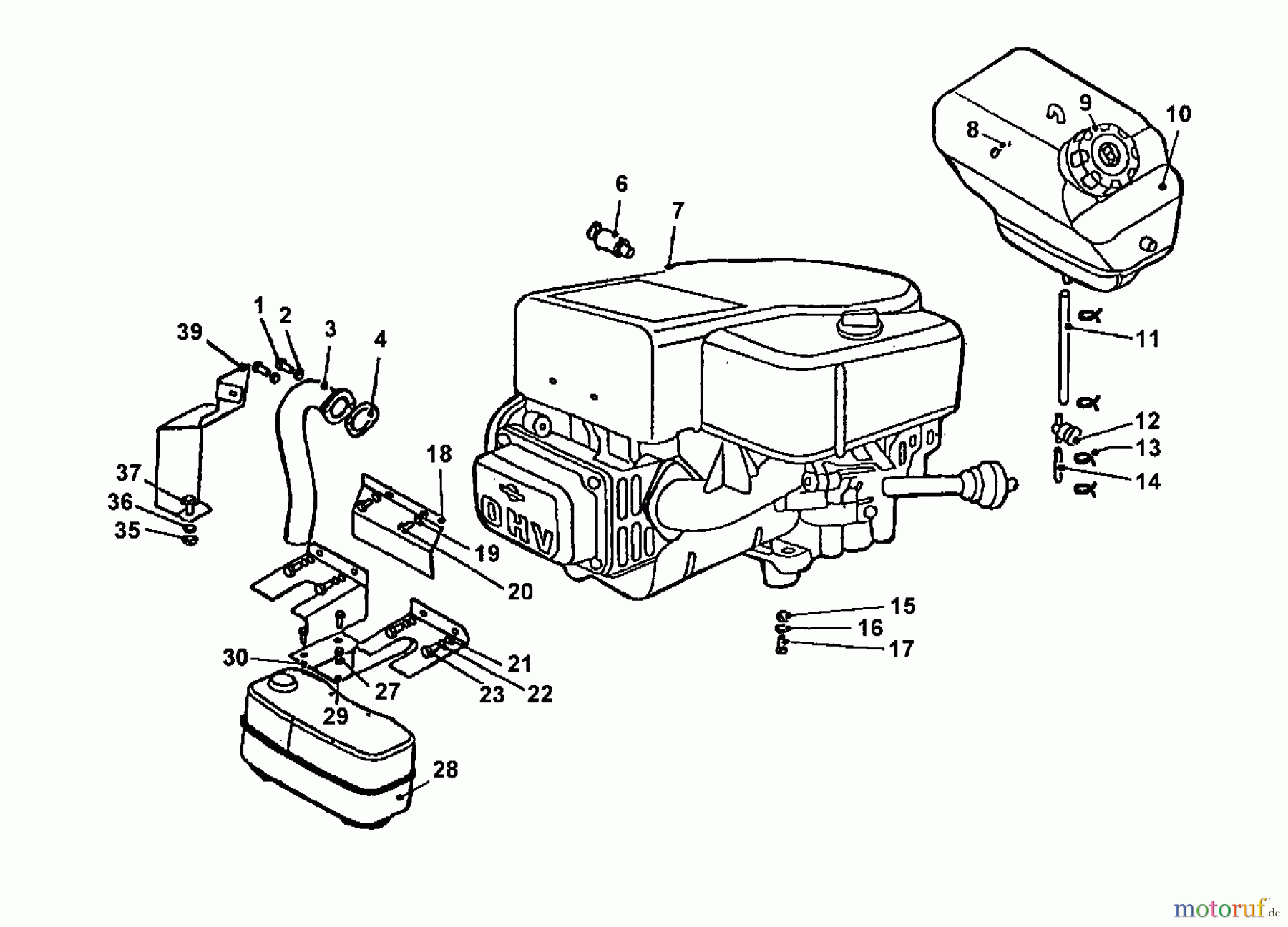  Wolf-Garten Rasentraktoren Trac OHV 6 6200000 Serie A  (2001) Motorzubehör