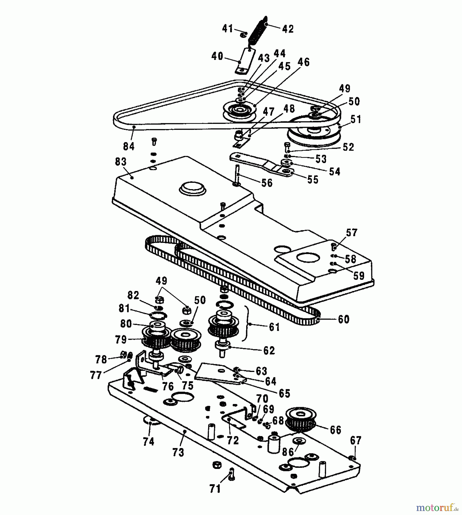  Wolf-Garten Rasentraktoren Trac OHV 7 6205000 Serie A  (2001) Mähantrieb