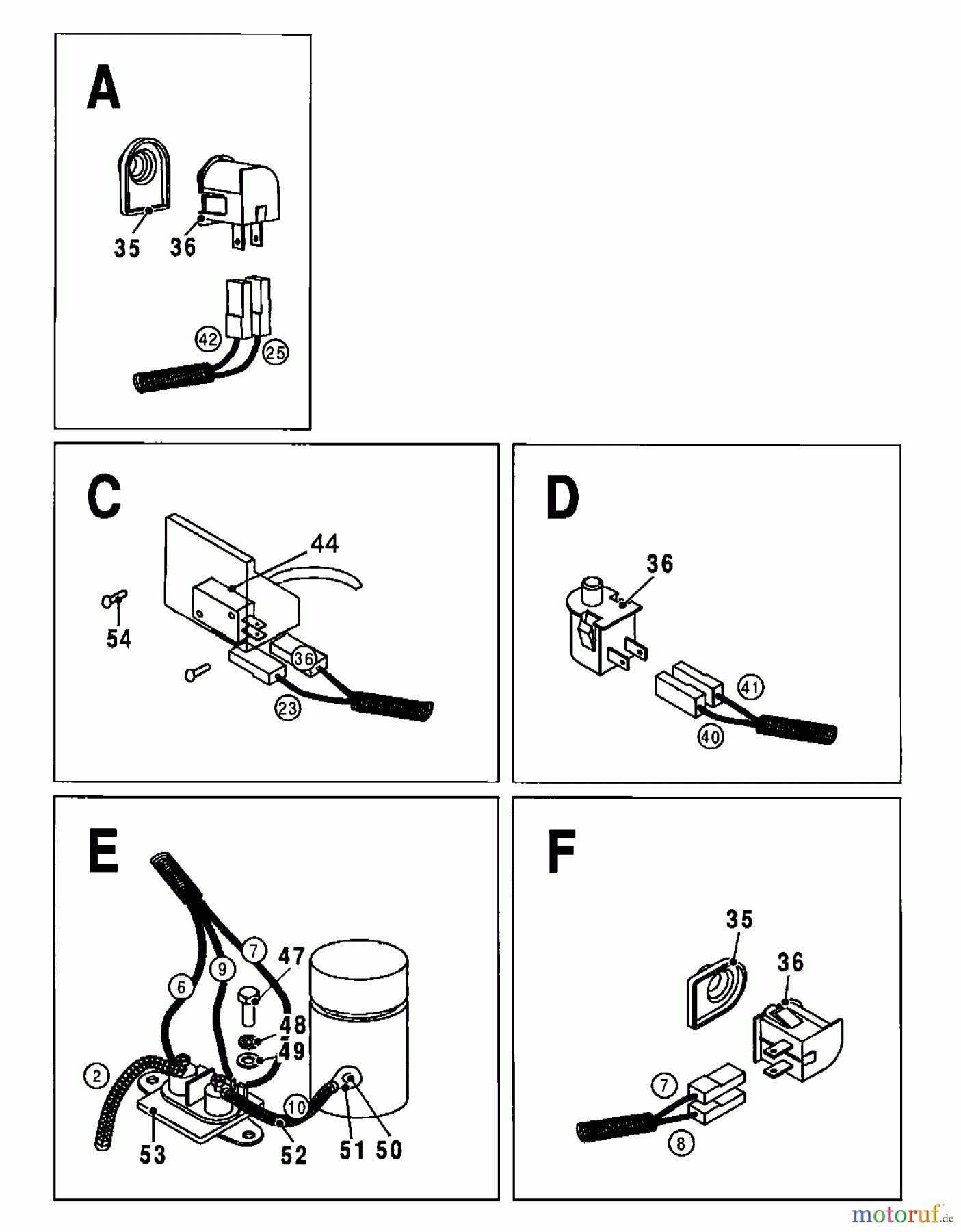  Wolf-Garten Rasentraktoren Trac OHV 7 6205000 Serie A  (2001) Elektroteile