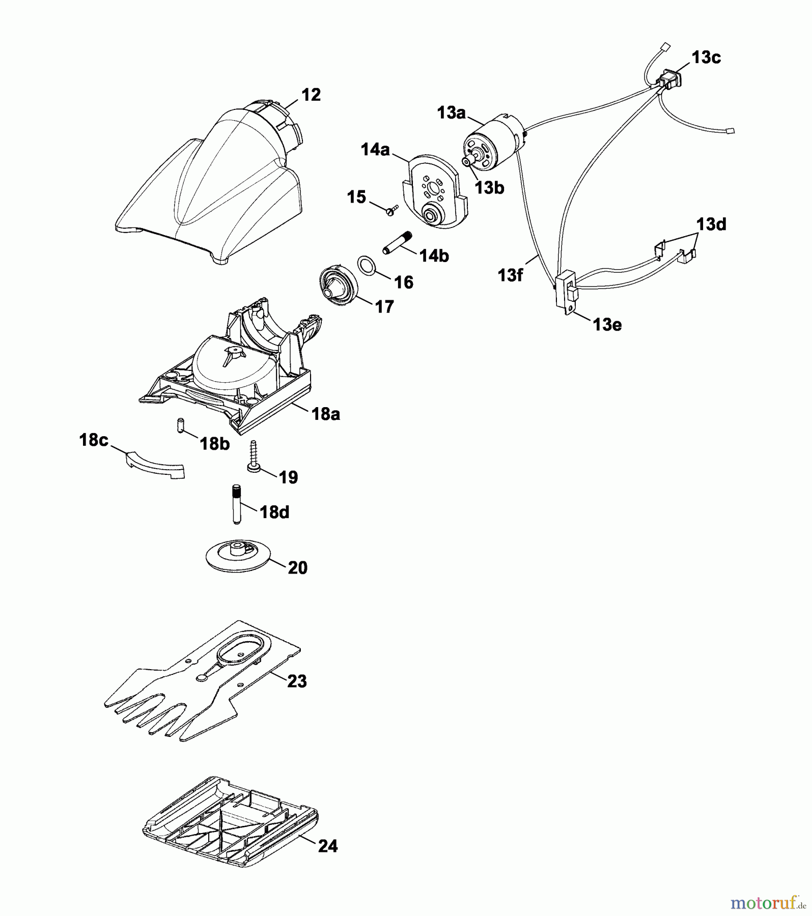  Wolf-Garten Akkuscheren Accu 60 7084682 Serie A  (2006) Drehkopf, Messer